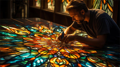 The process of handcrafting unique stained glass