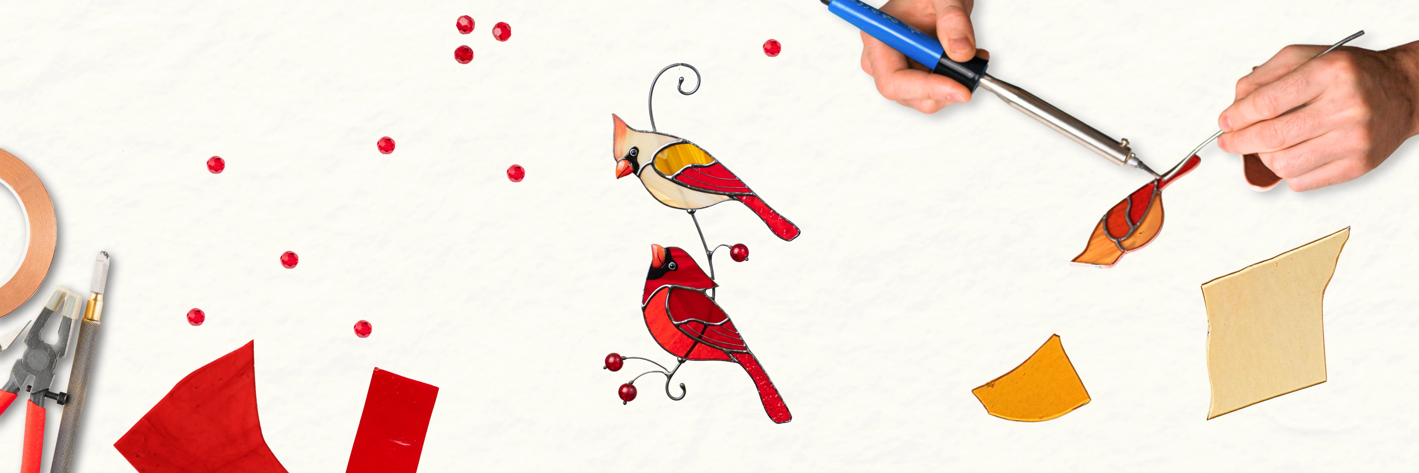 Cardinal stained glass