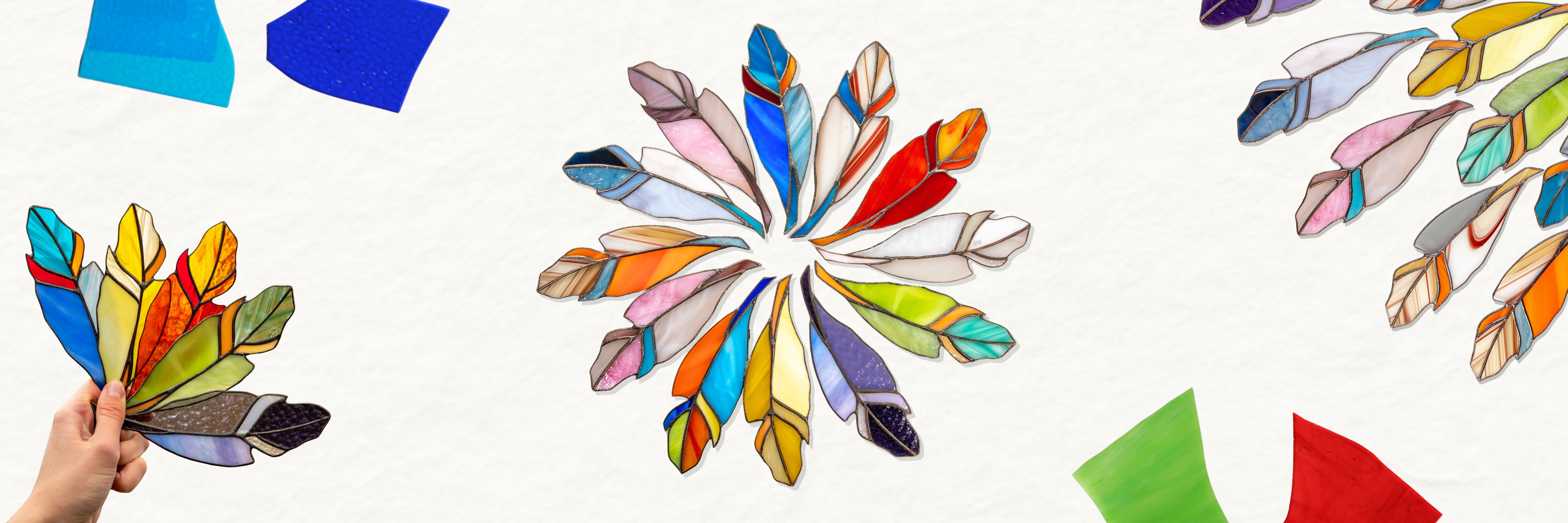 Feathers stained glass