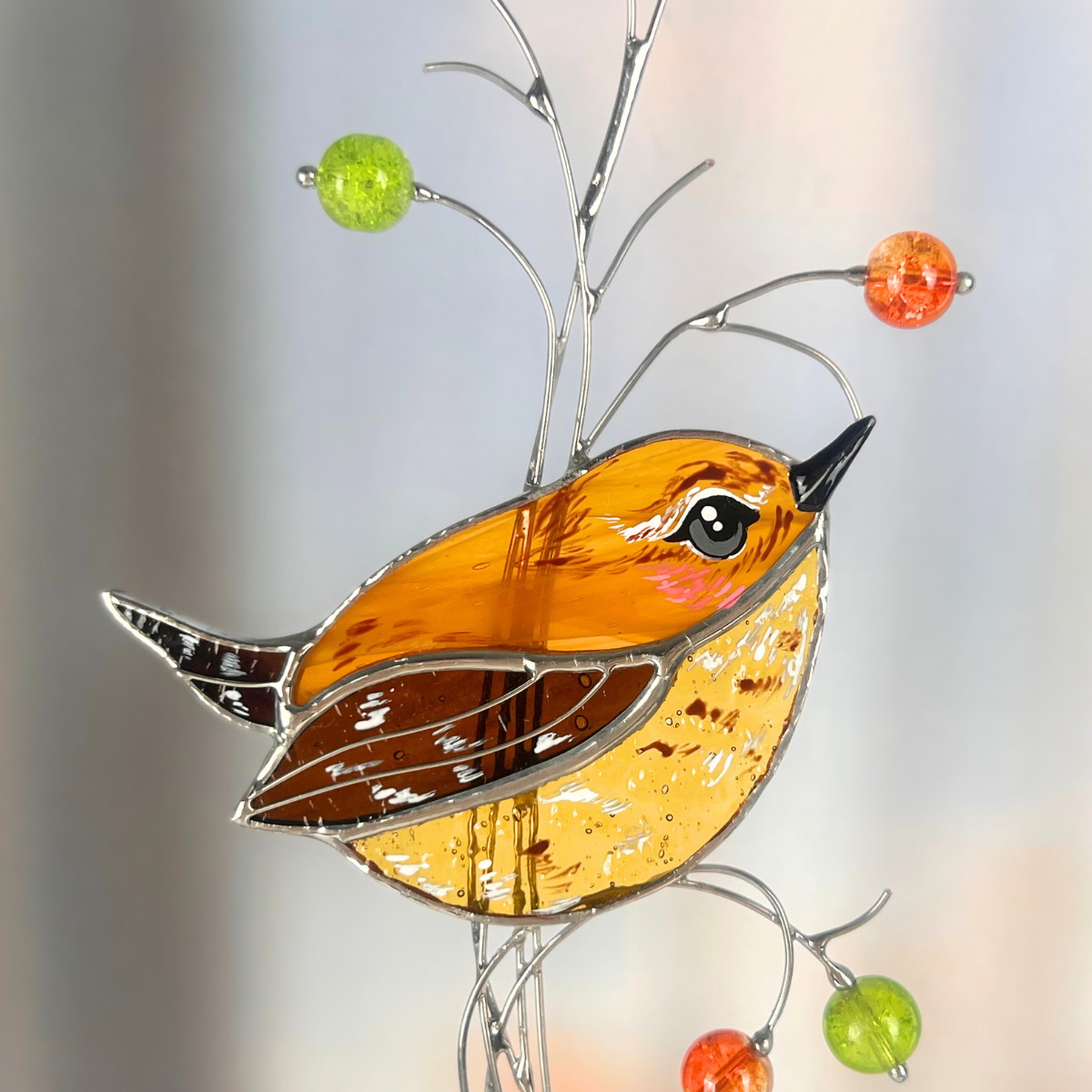 Carolina Wren - Stained Glass Suncatcher