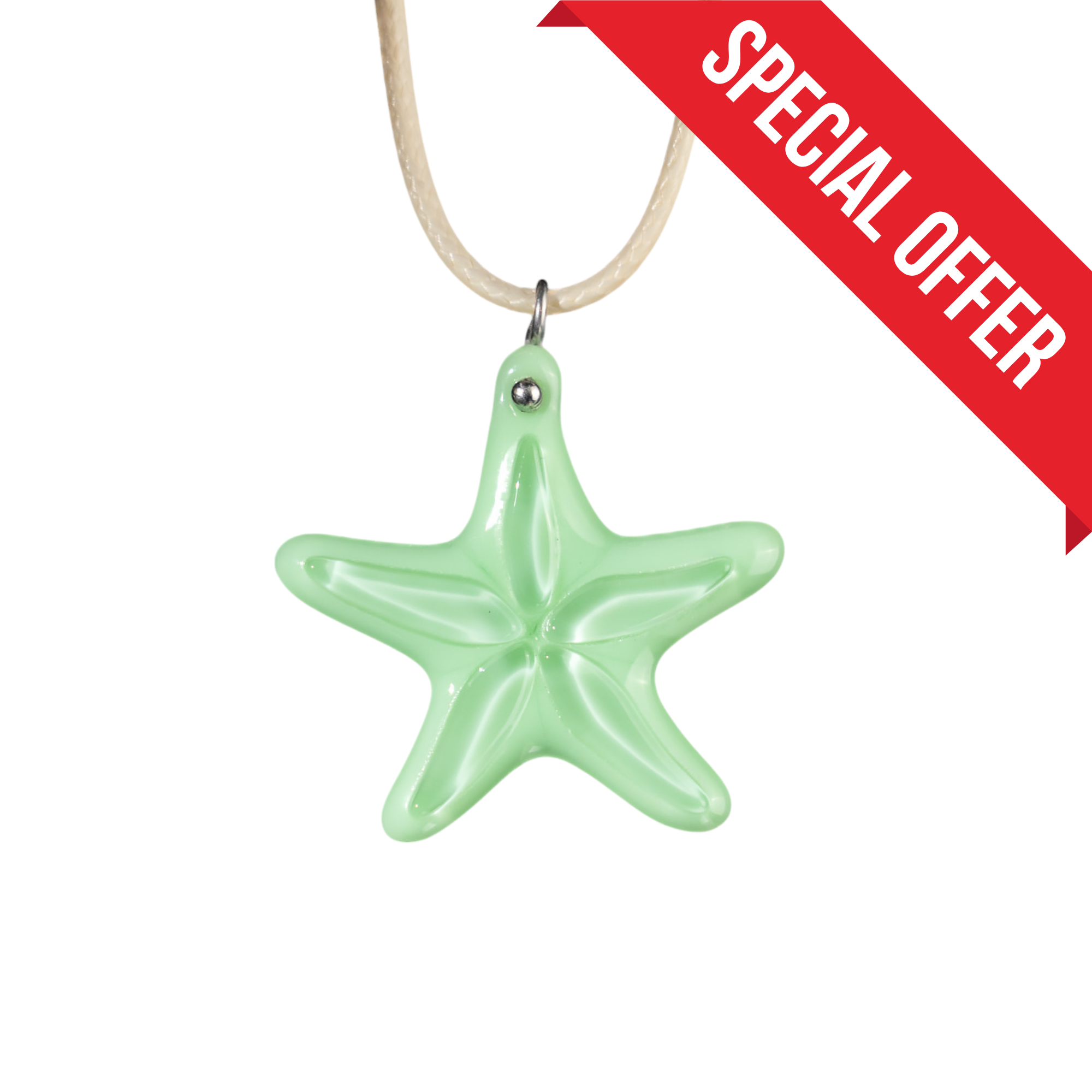 Mint Starfish - Stained Glass Necklace