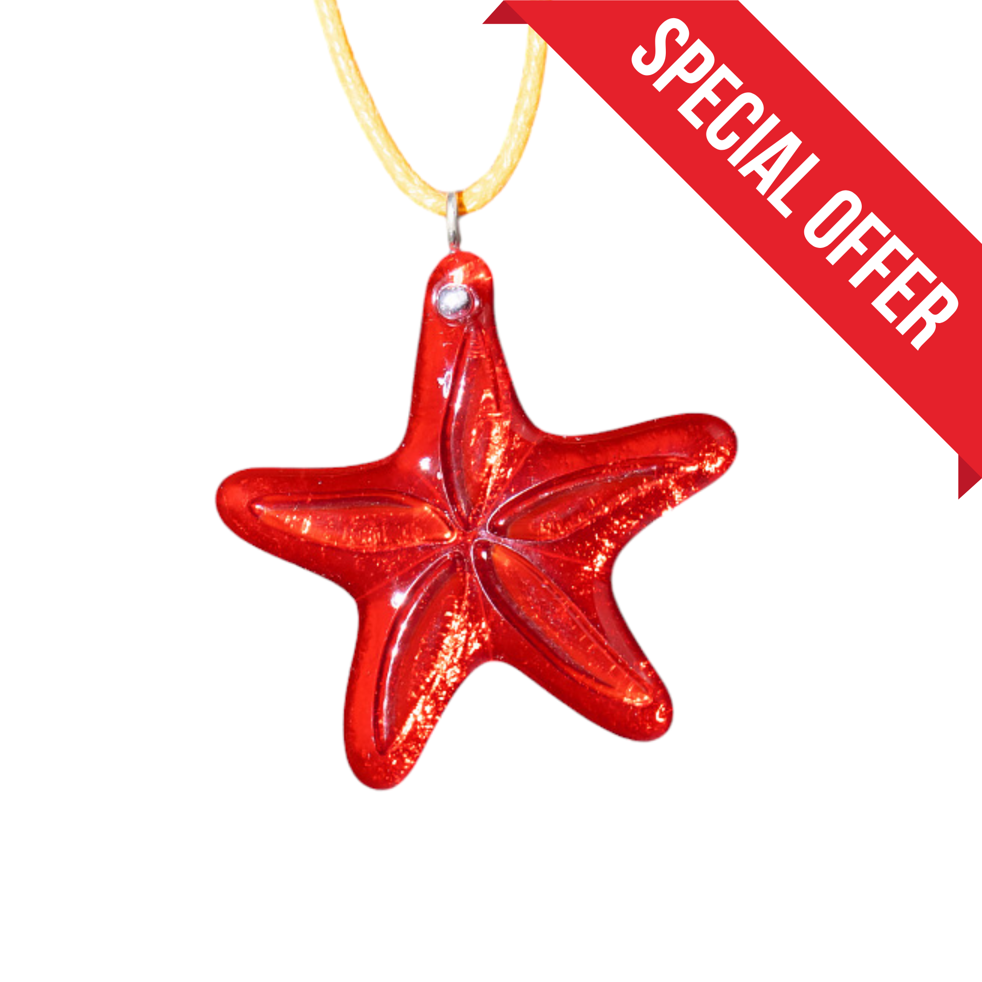 Coral Starfish - Stained Glass Necklace