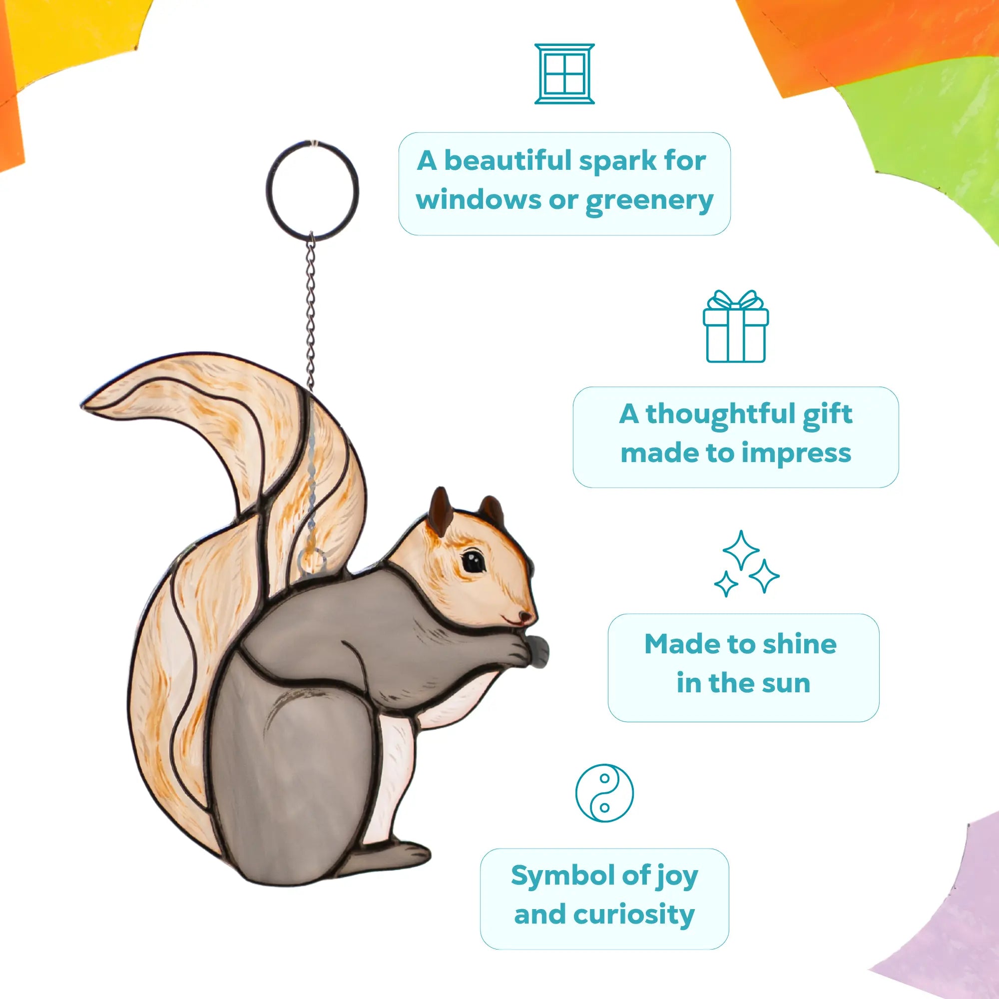 Chipmunk - Stained Glass Suncatcher