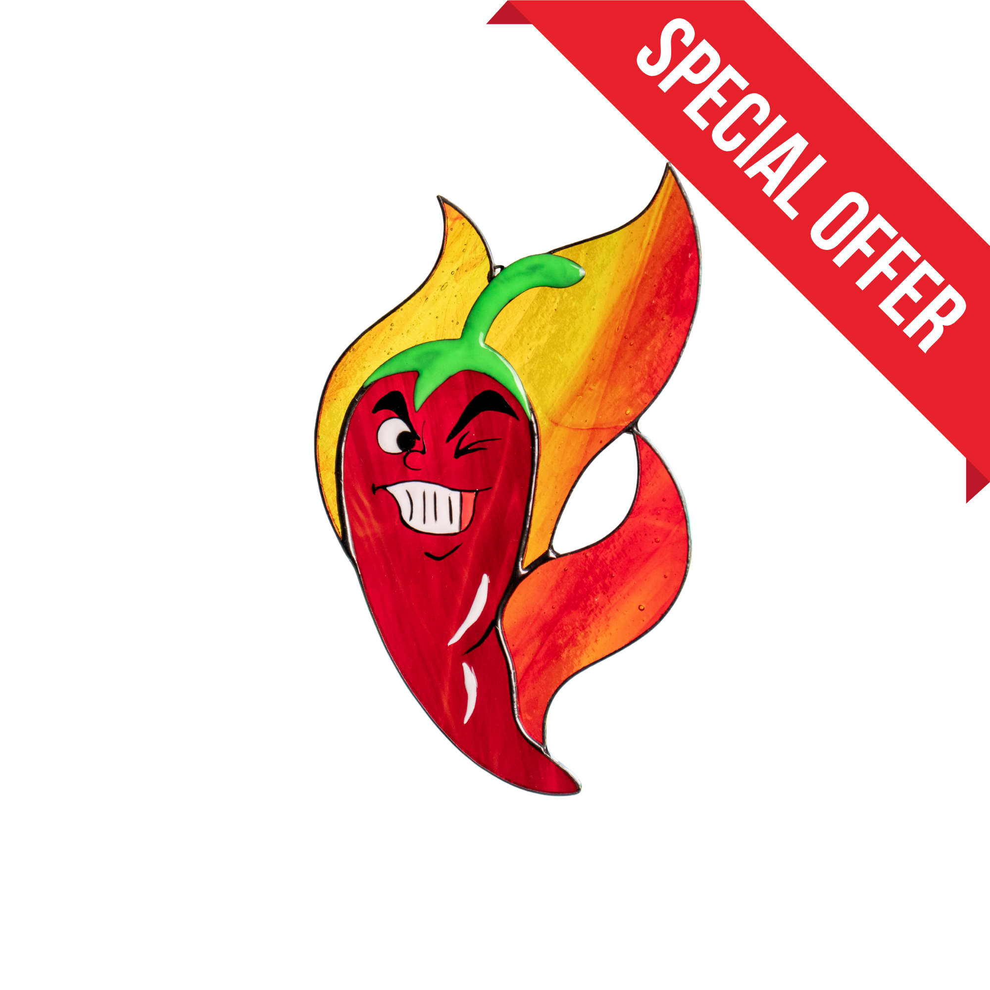Hot Chilli Pepper - Stained Glass Suncatcher