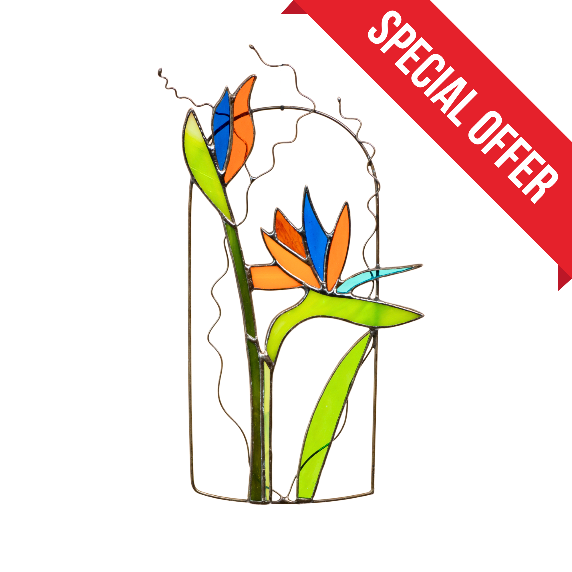 Strelitzia Flower - Stained Glass Suncatcher