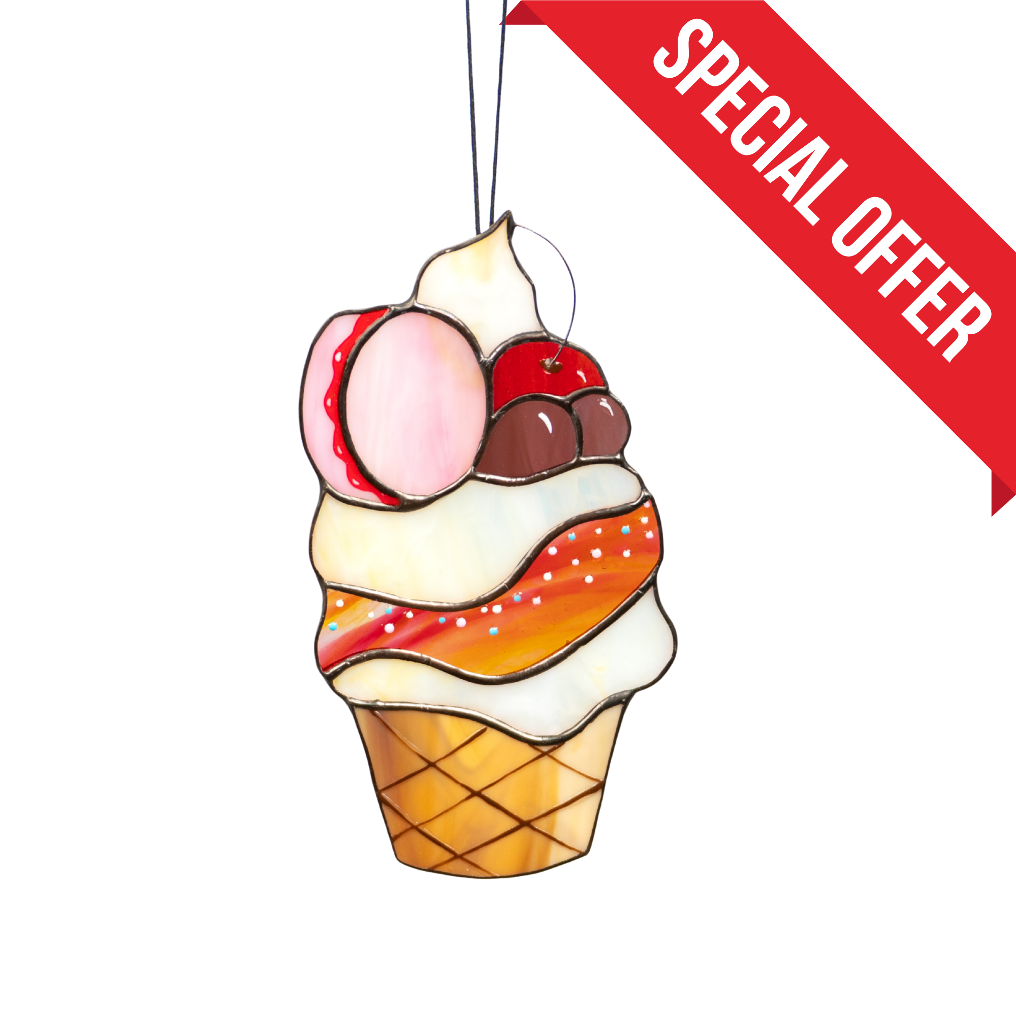 Ice-cream - Stained Glass Suncatcher