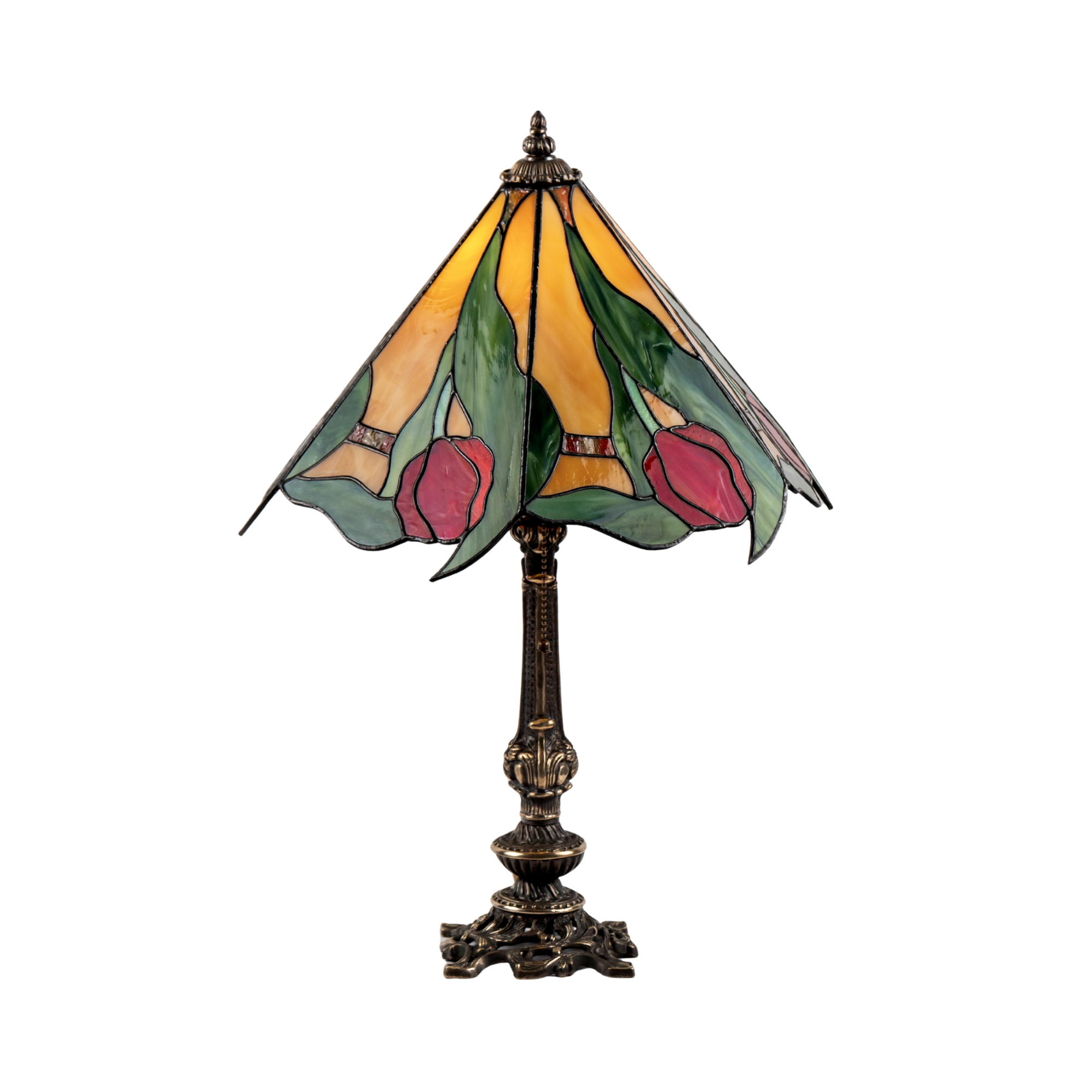Tulips Stained Glass Lamp