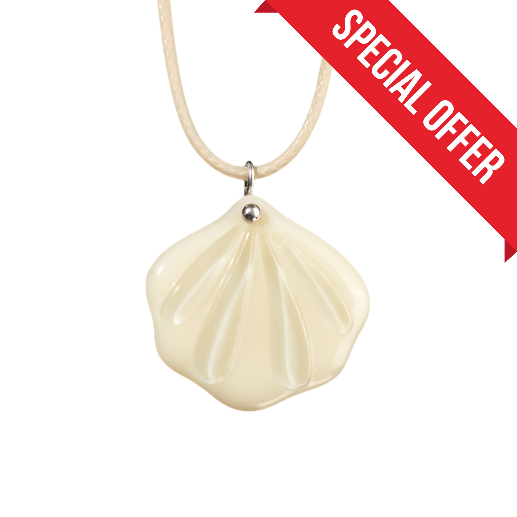 Ivory Shell Fan - Stained Glass Necklace