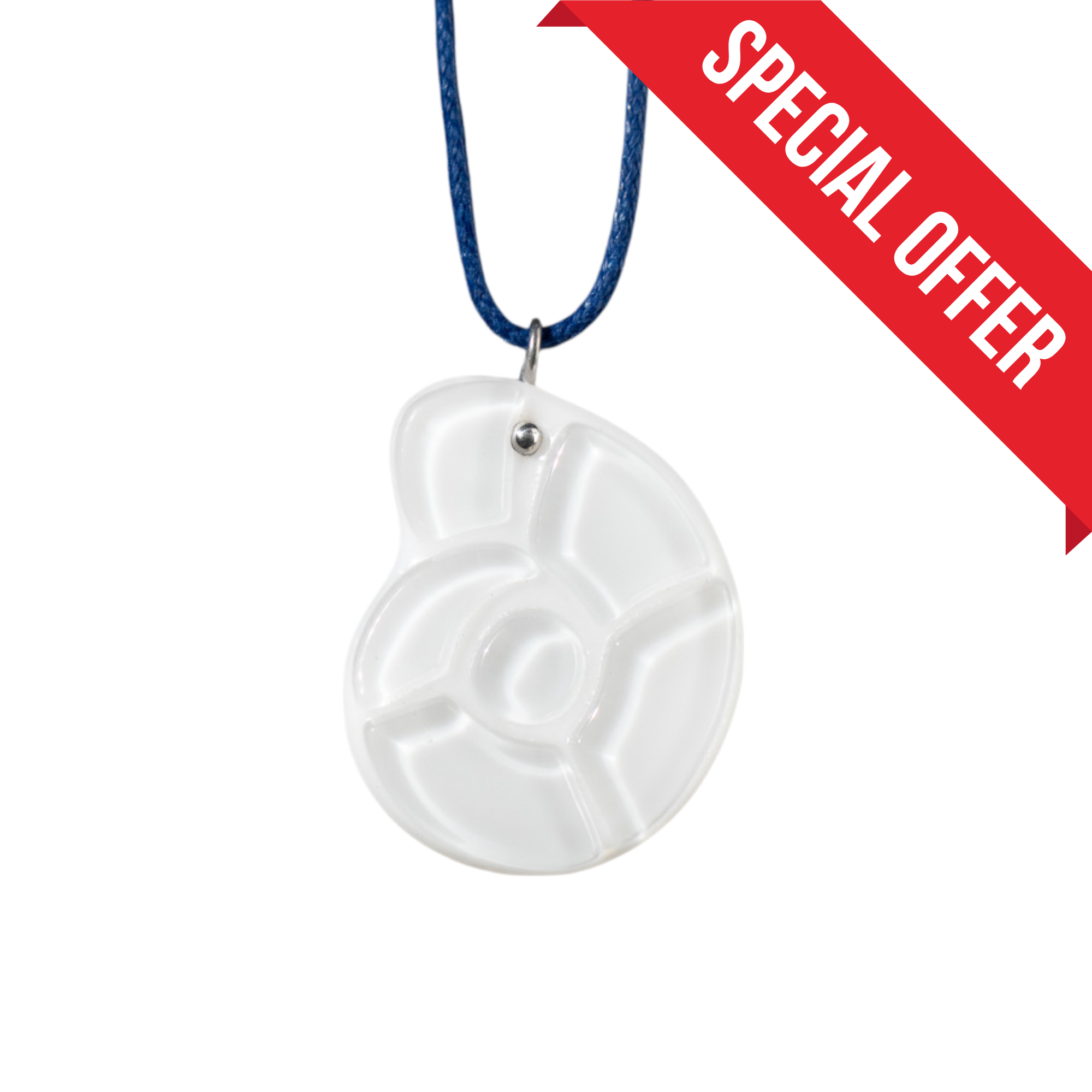 White Nautilus - Fused Stained Glass Necklace