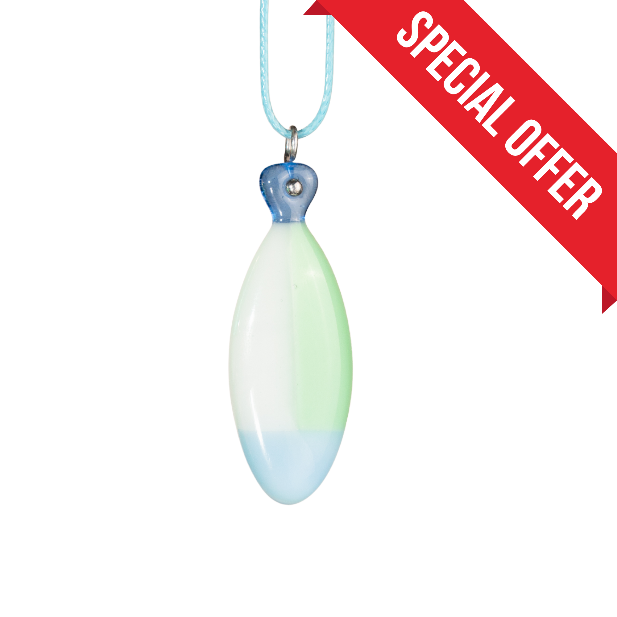 Aquamarine Fish - Stained Glass Necklace