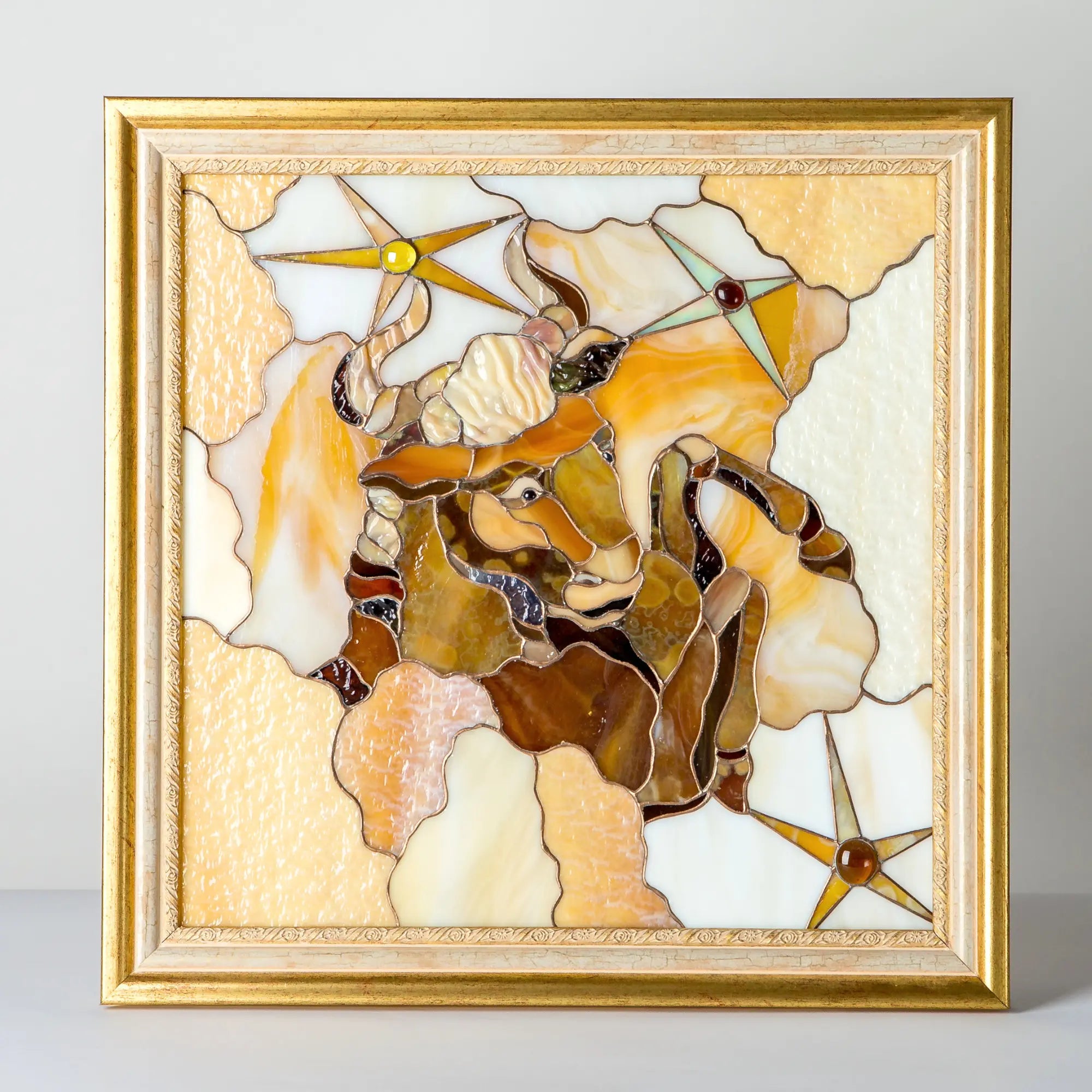 Zodiac Signs of Scorpio, Aries and Gemini - Stained Glass Panels