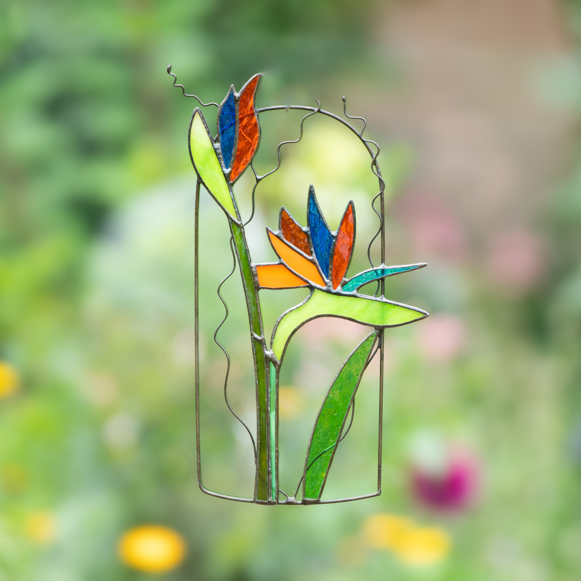 Strelitzia Flower - Stained Glass Suncatcher