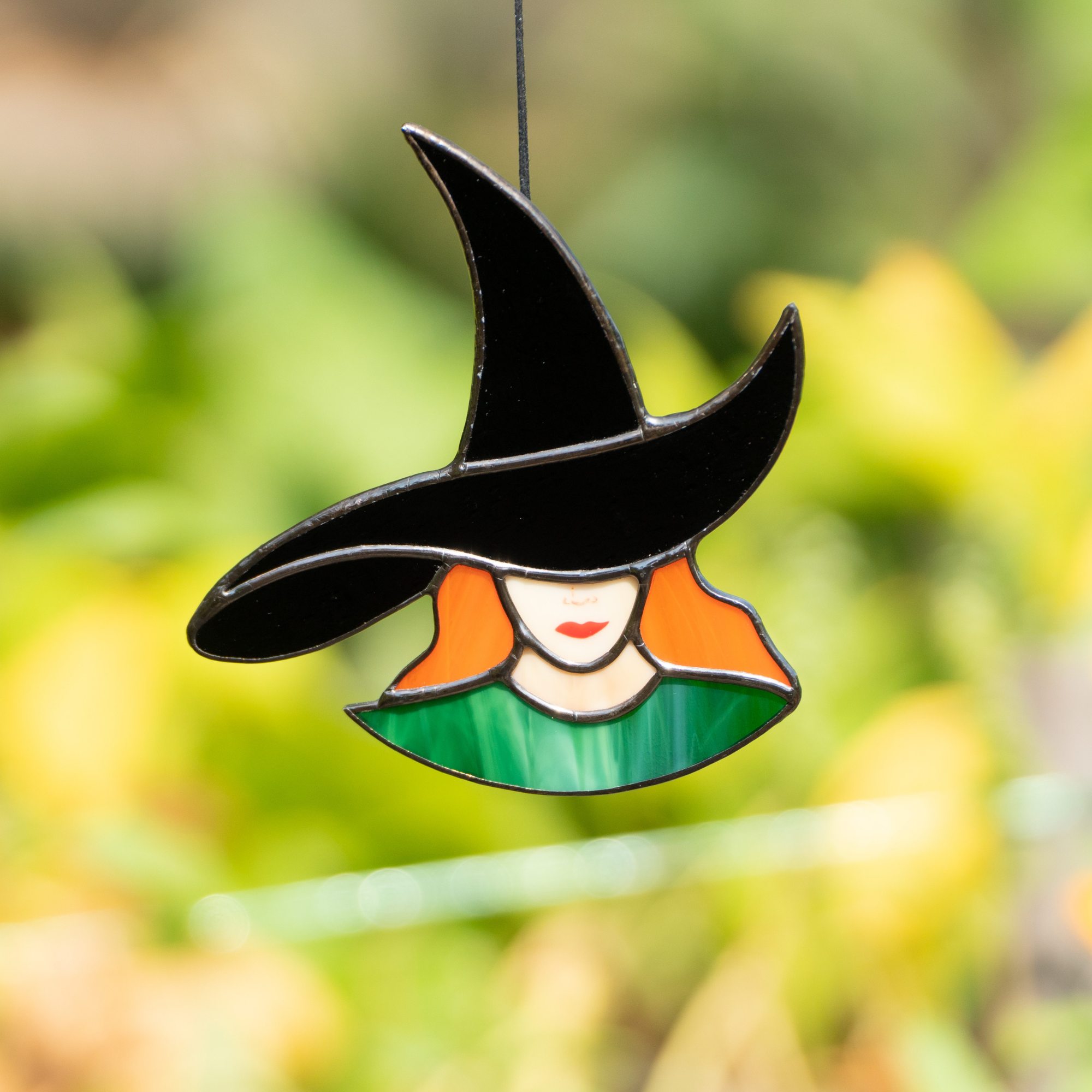 Witch in a Hat - Stained Glass Suncatcher