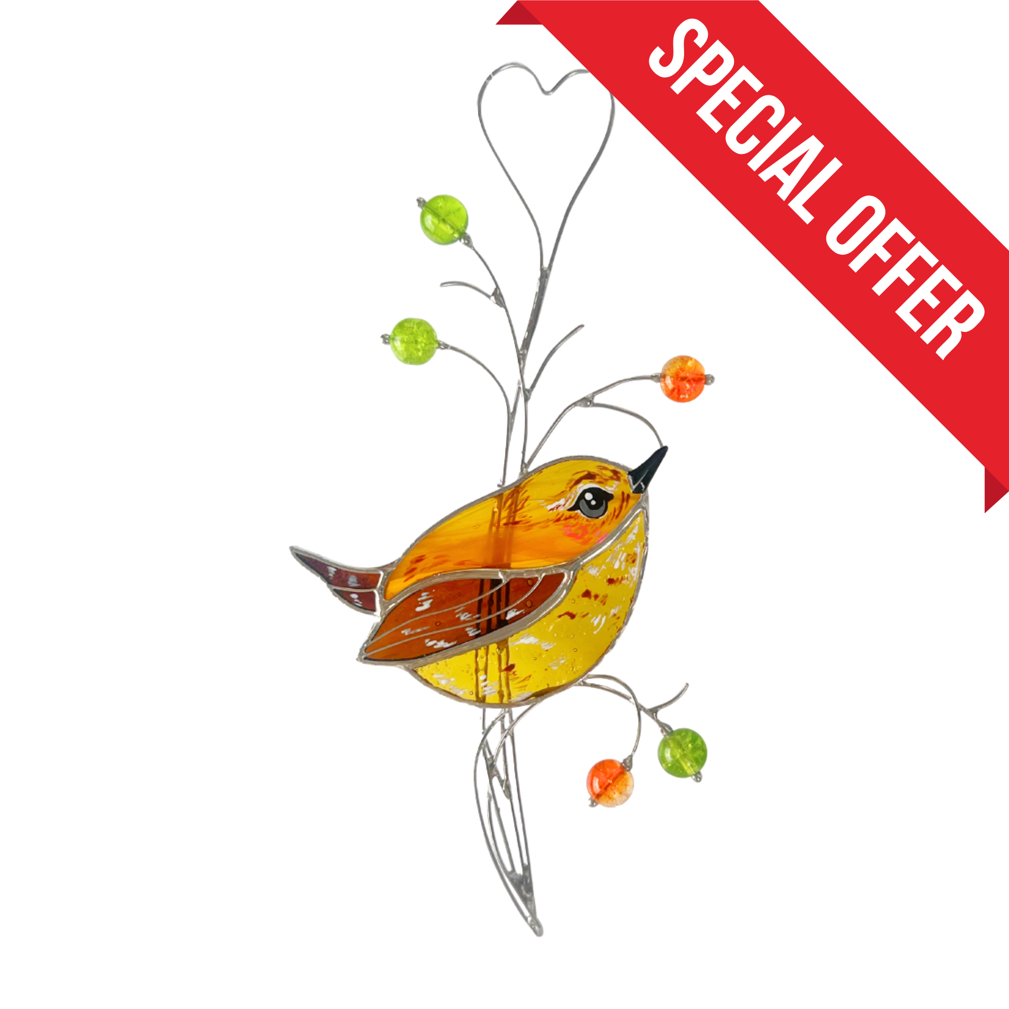 Carolina Wren - Stained Glass Suncatcher