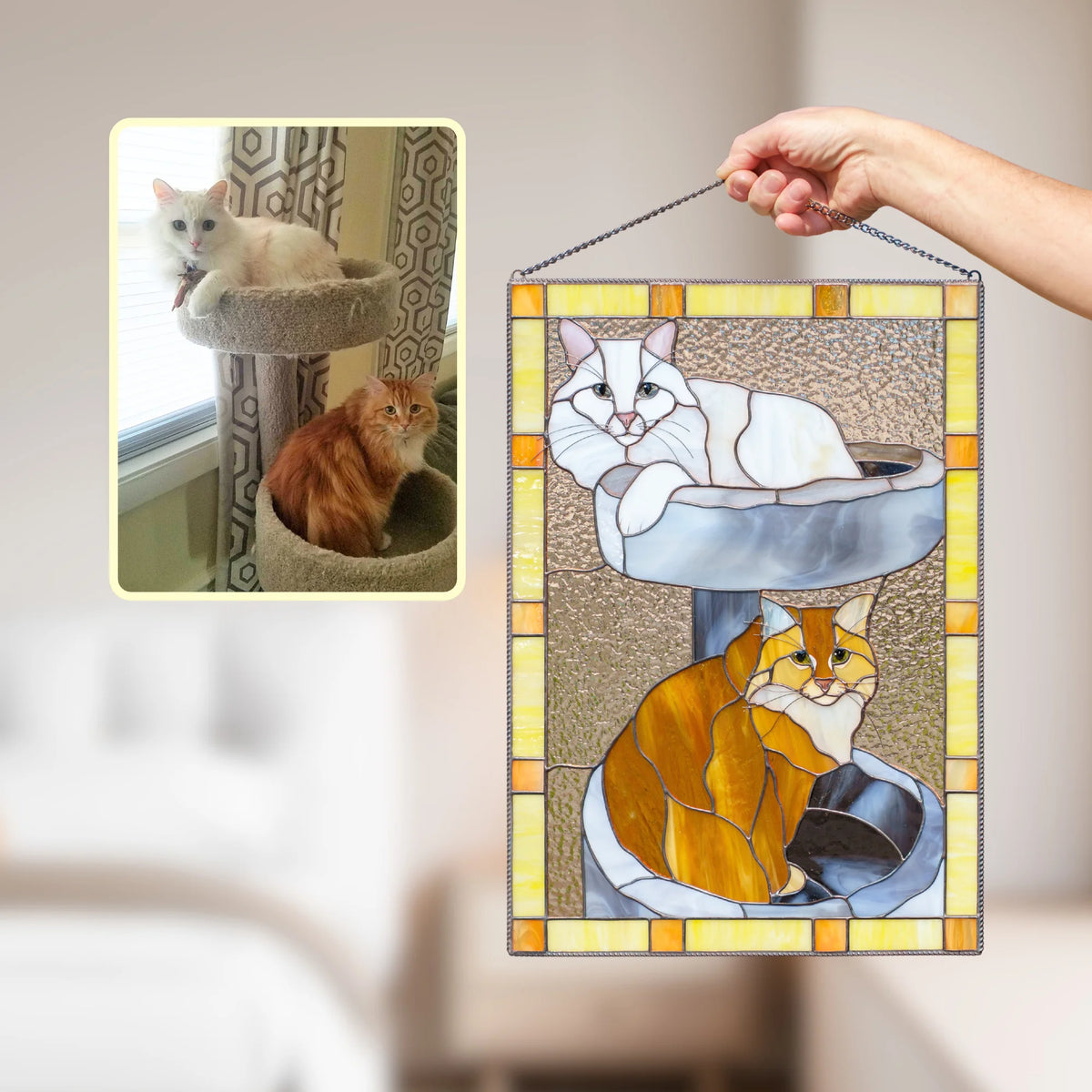 Retrato personalizado de mascota en vitral (perrito)