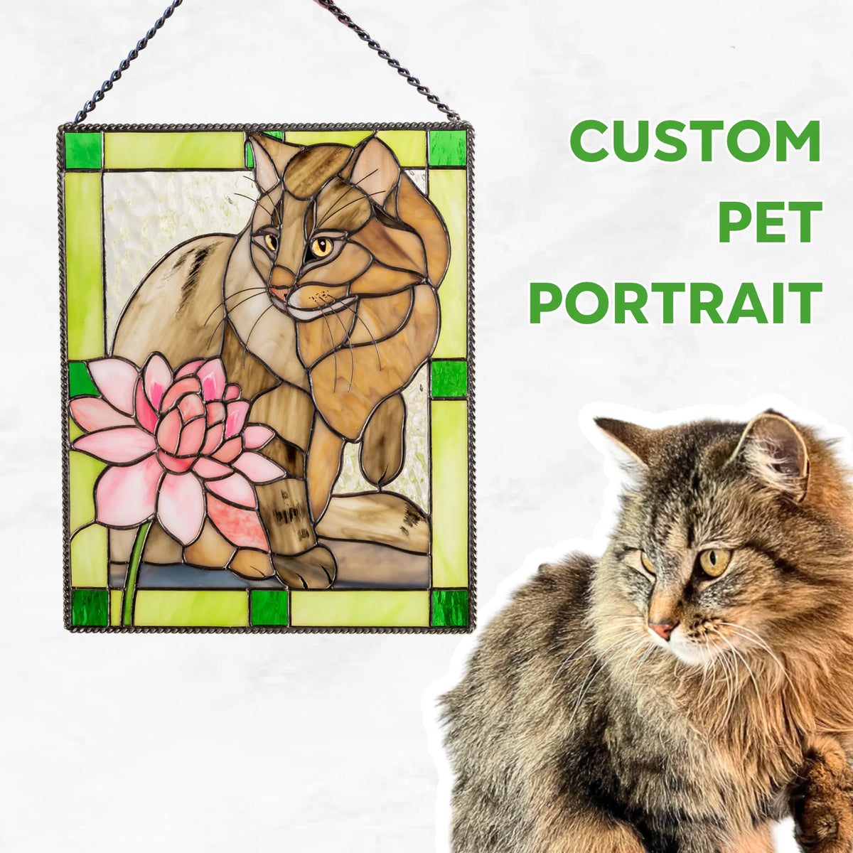 Retrato personalizado de mascota en vitral (perrito)