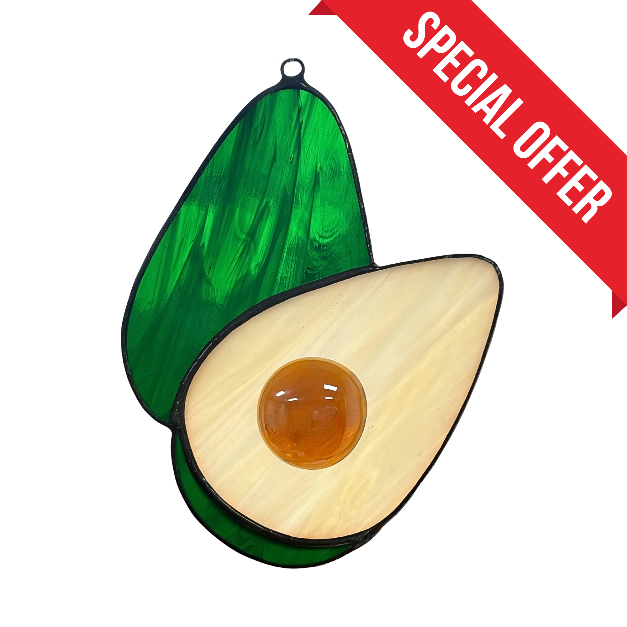 Dark Green Avocado - Stained Glass Suncatcher