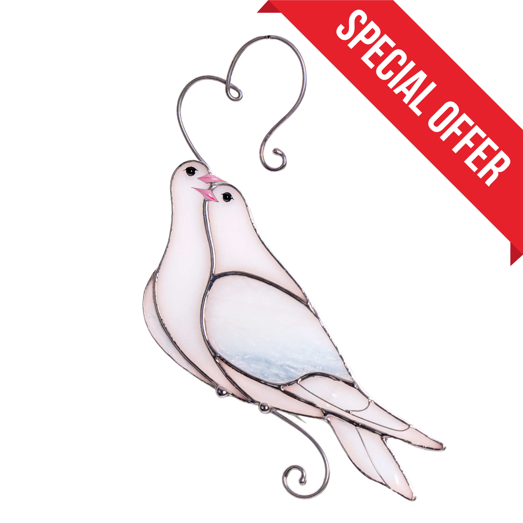 Loving Doves - Stained Glass Suncatcher