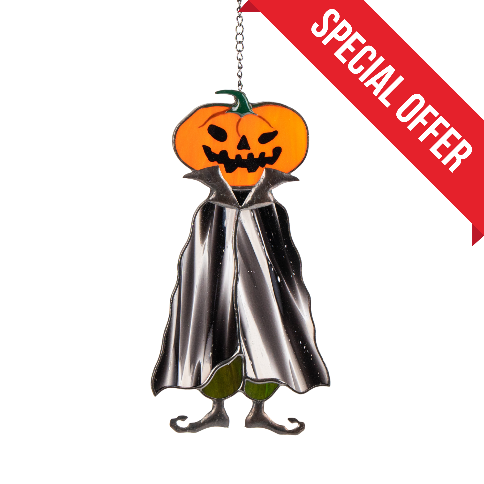 Pumpkin Dracula - Stained Glass Suncatcher