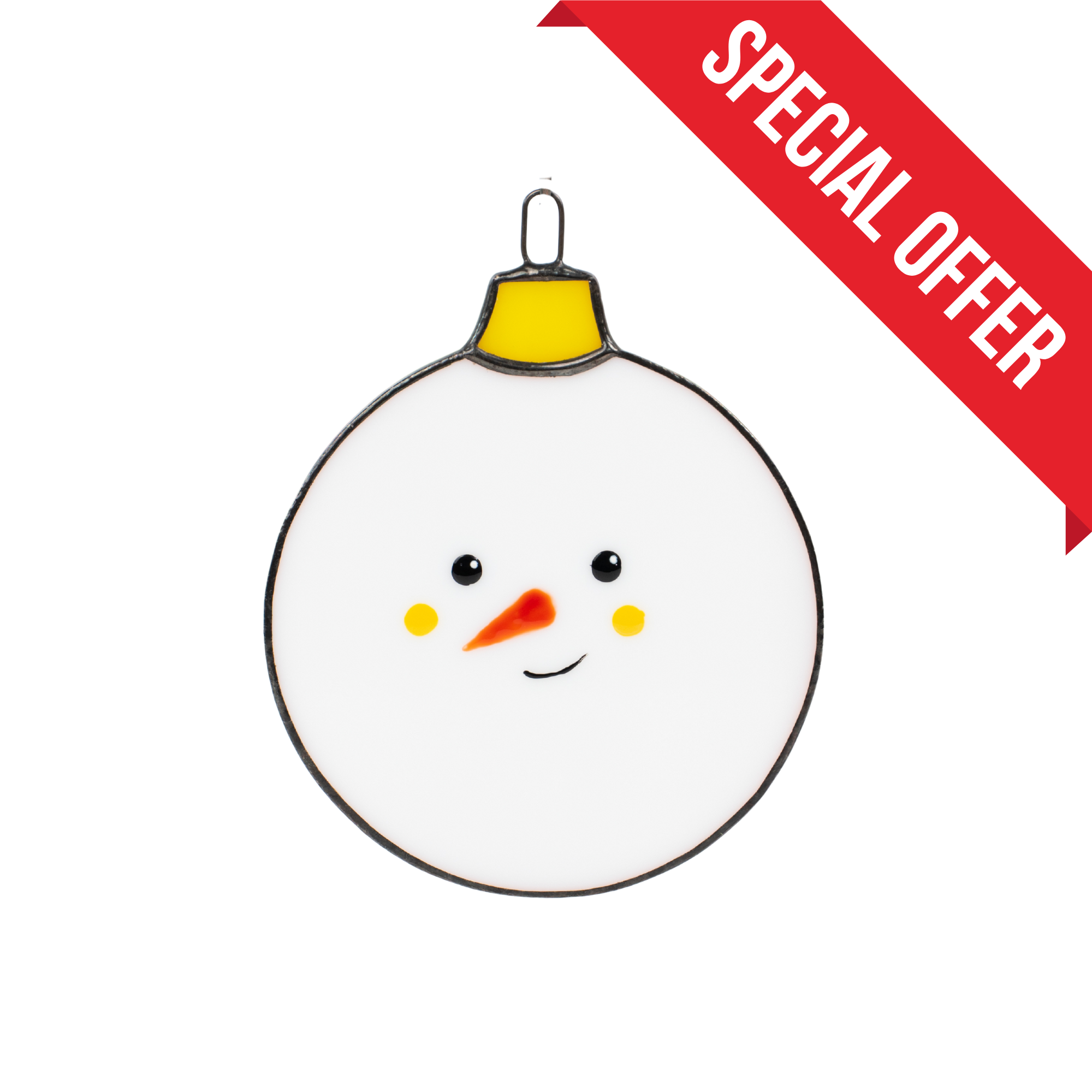 Round Reindeer Suncatcher Christmas stained glass