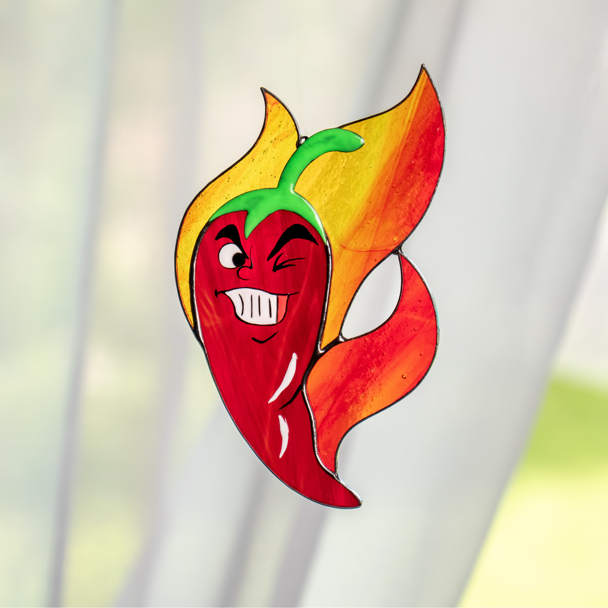 Hot Chilli Pepper - Stained Glass Suncatcher
