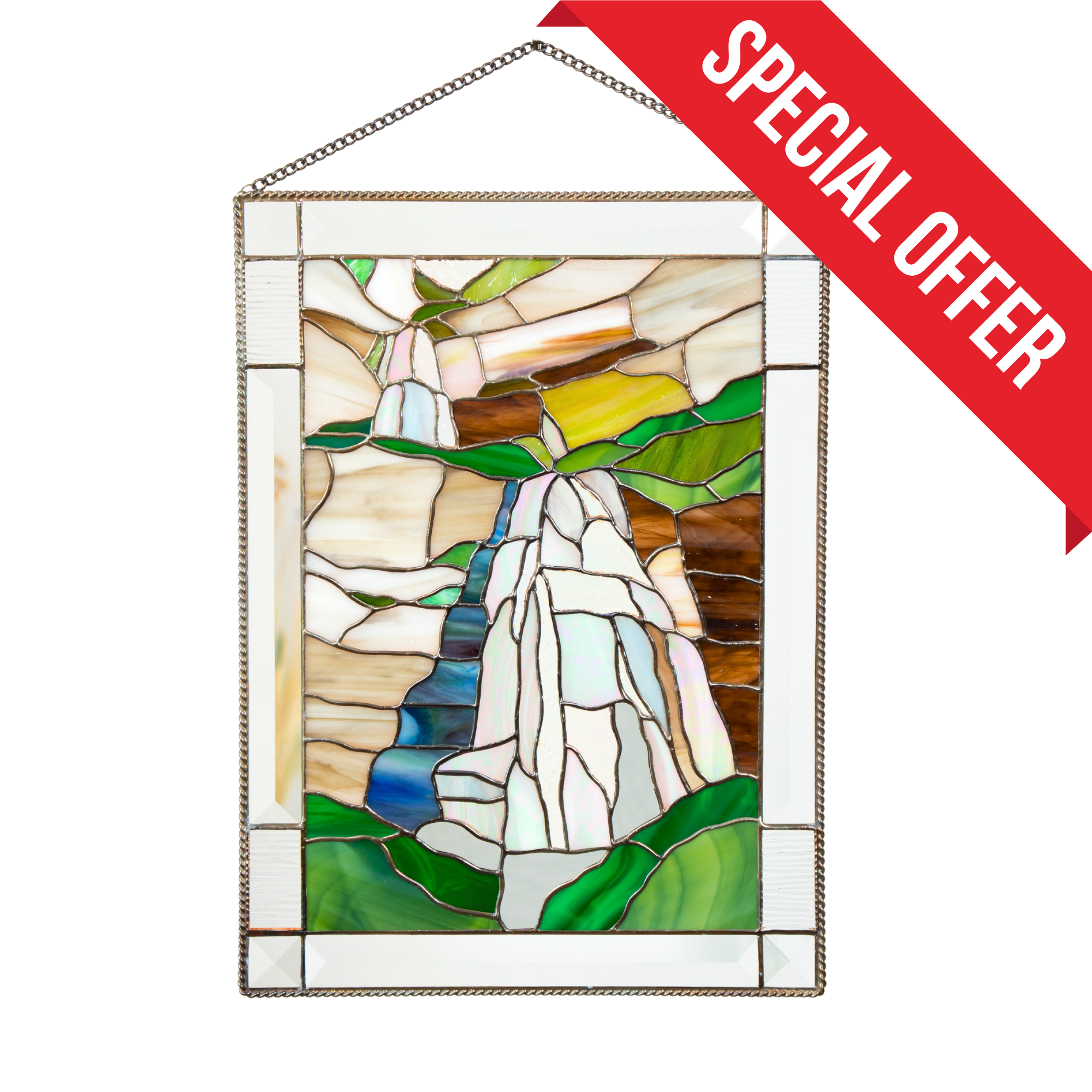 Waterfall - Stained Glass Panel