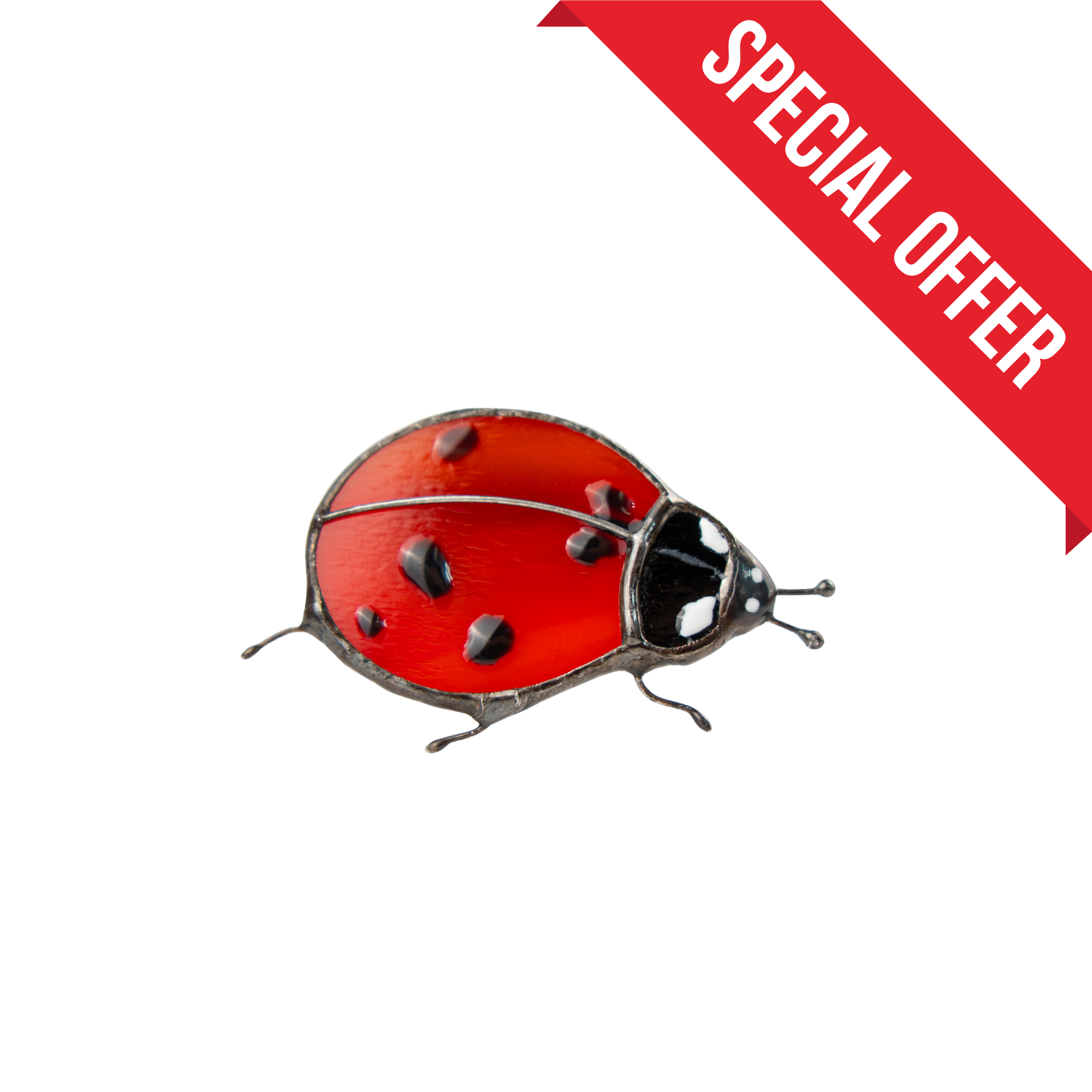 Ladybug - Stained Glass Brooch