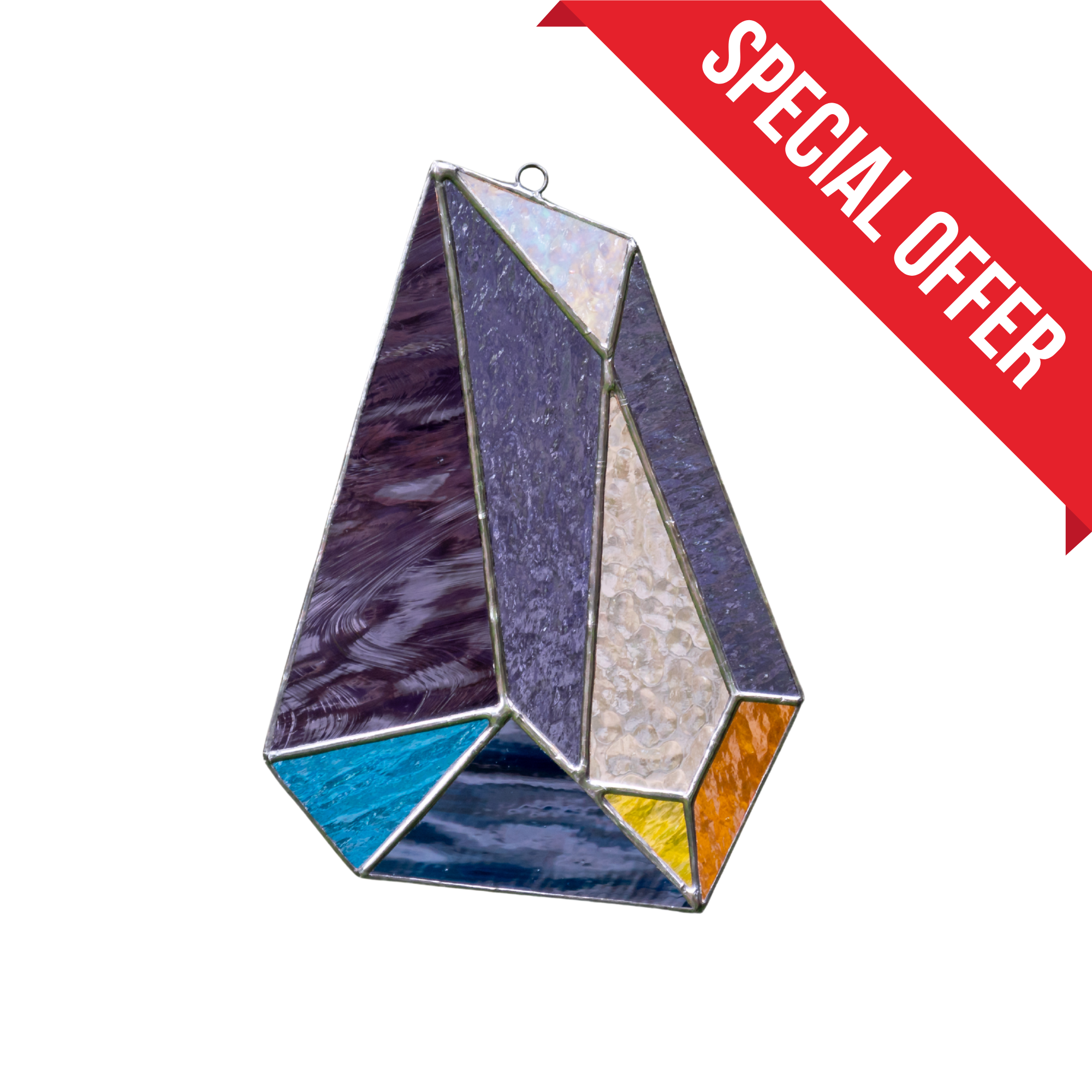 Purple Crystal - Stained Glass Suncatcher