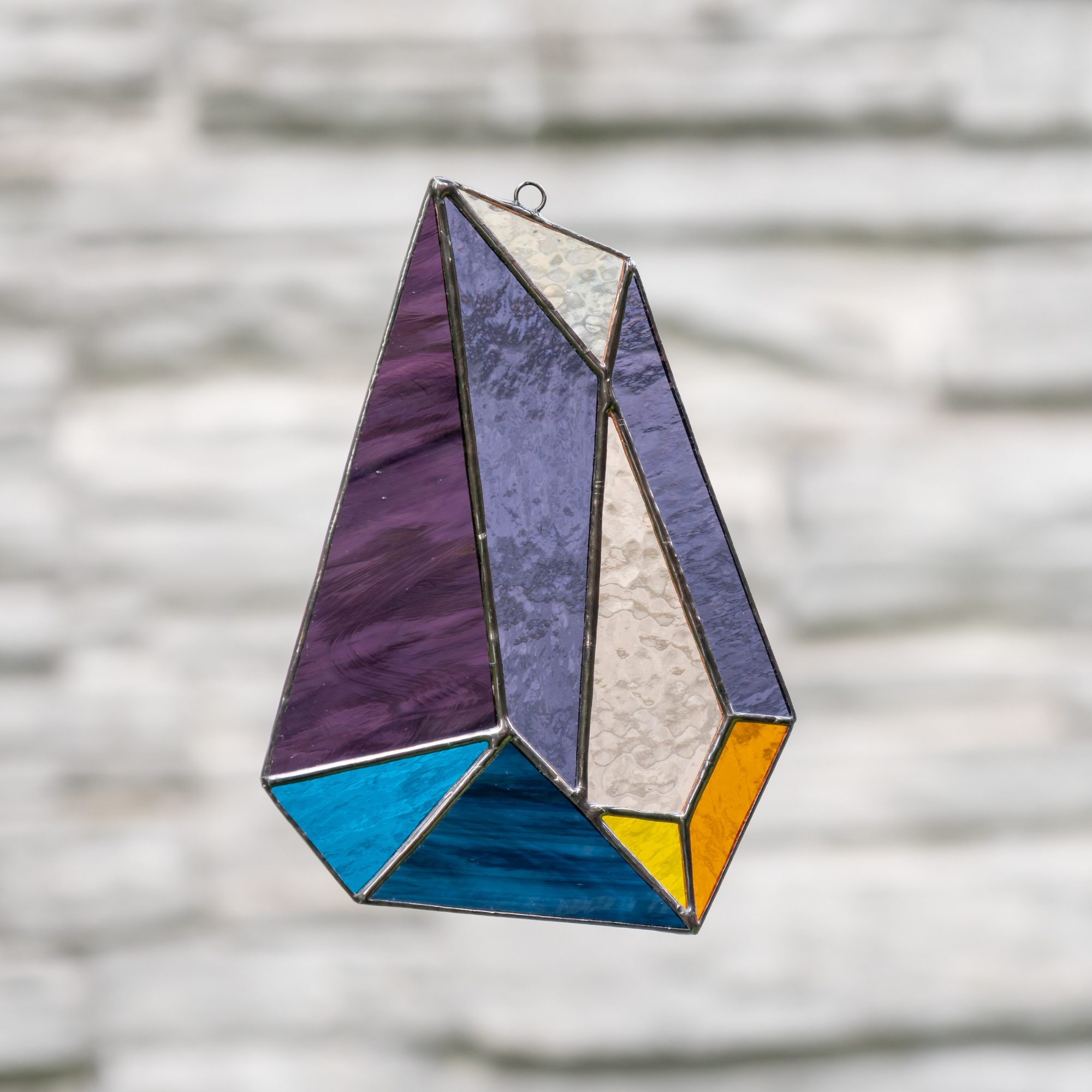 Purple Crystal - Stained Glass Suncatcher