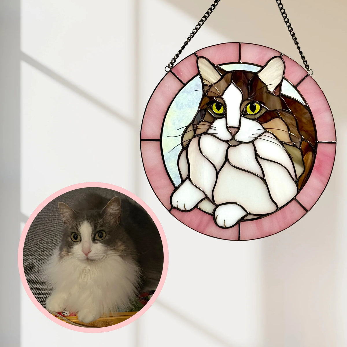 Retrato personalizado de mascota en vitral (perrito)
