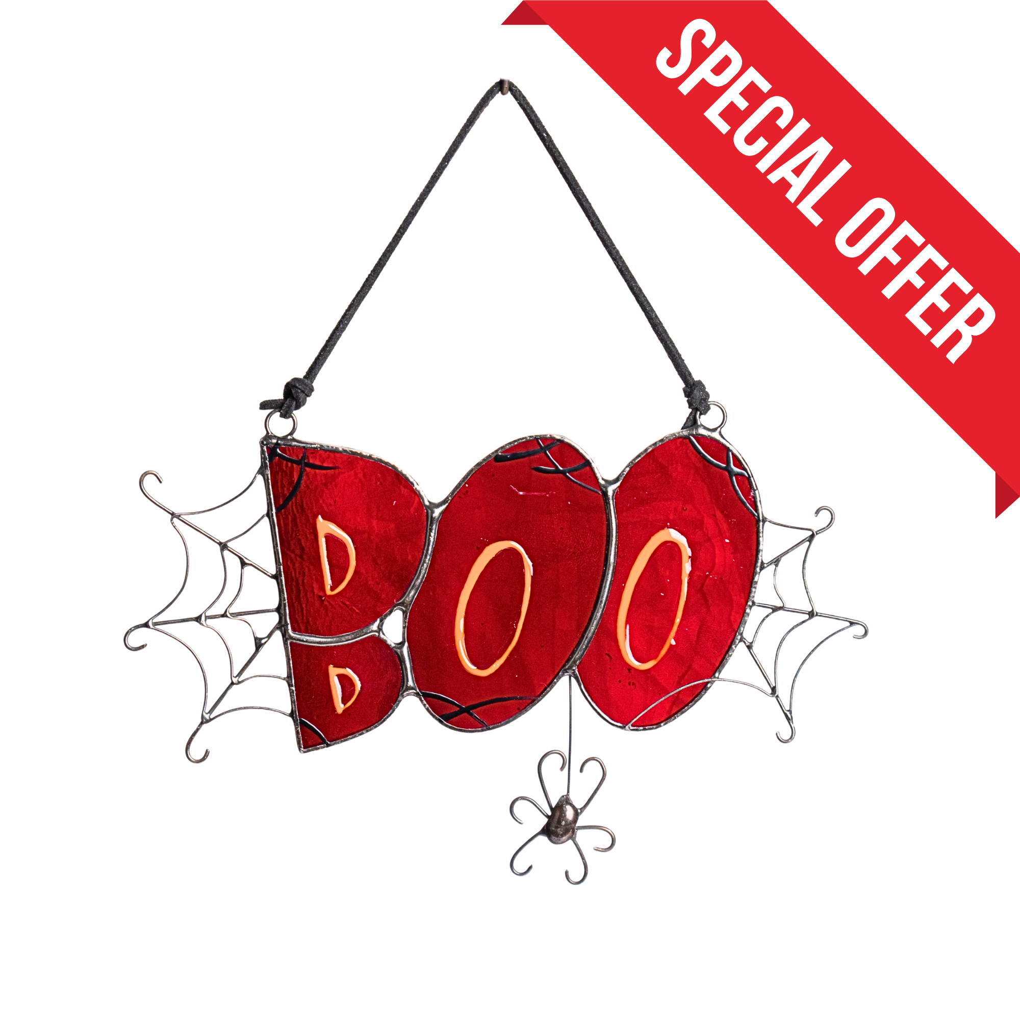 Red Boo - Stained Glass Suncatcher