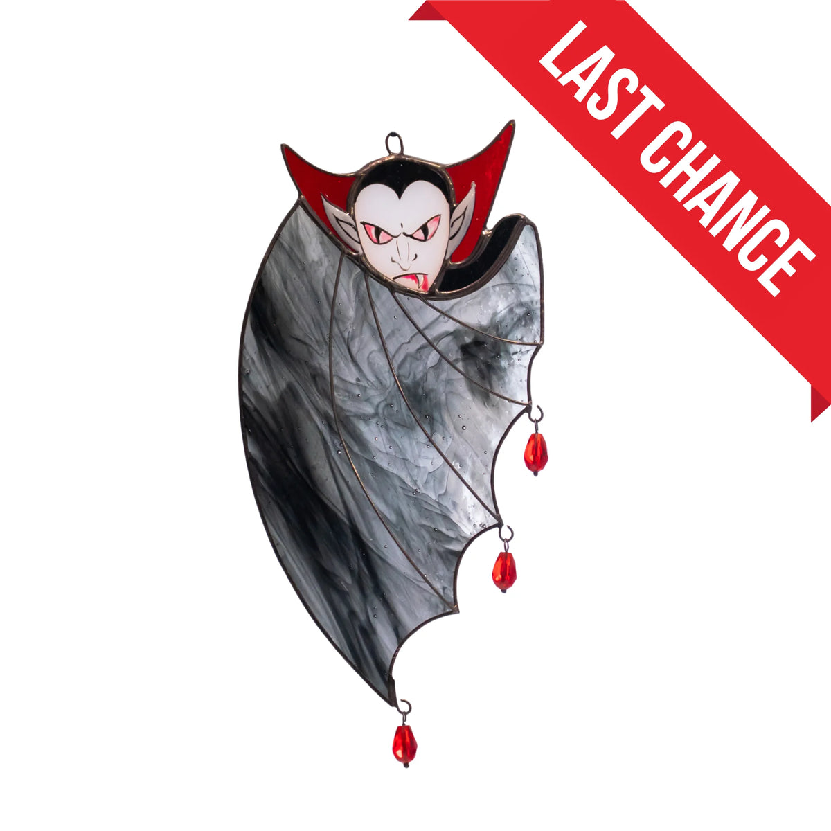 Dracula in a Cape - Stained Glass Suncatcher