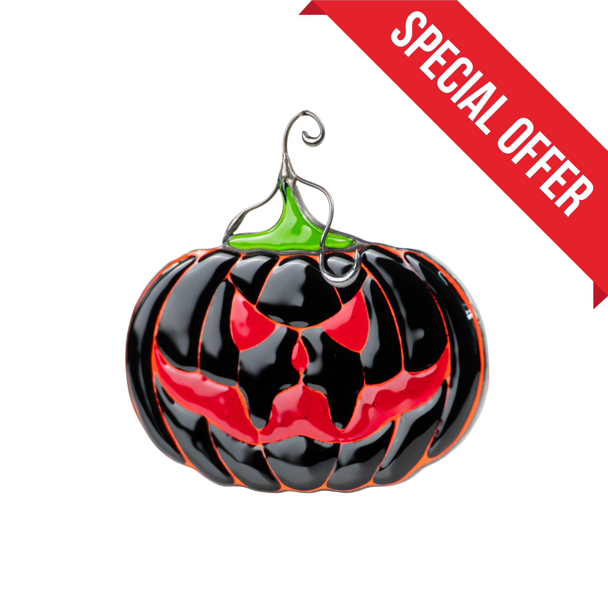 Halloween Pumpkin - Fused Glass Suncatcher