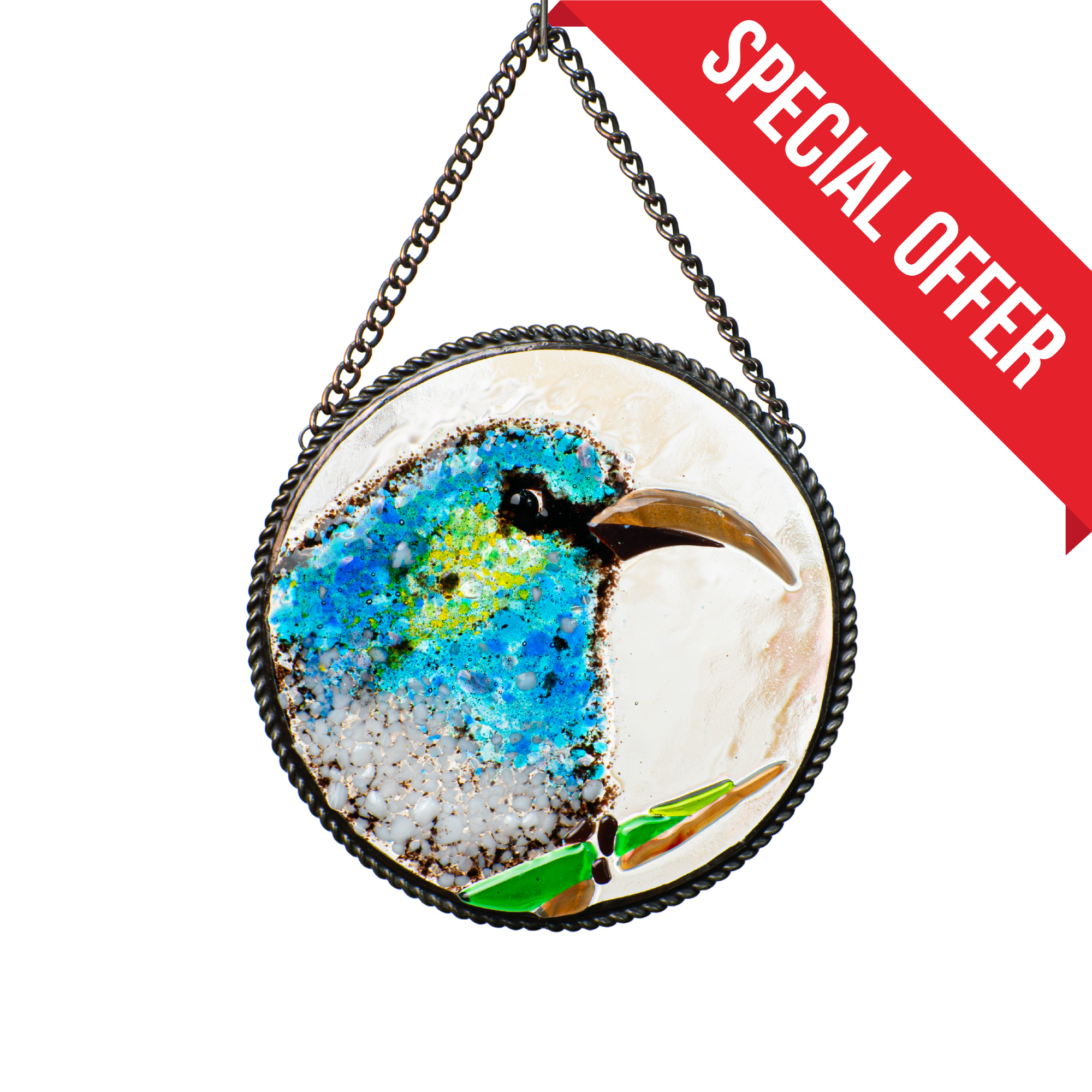 Colorful Bird - Fused Glass Panel