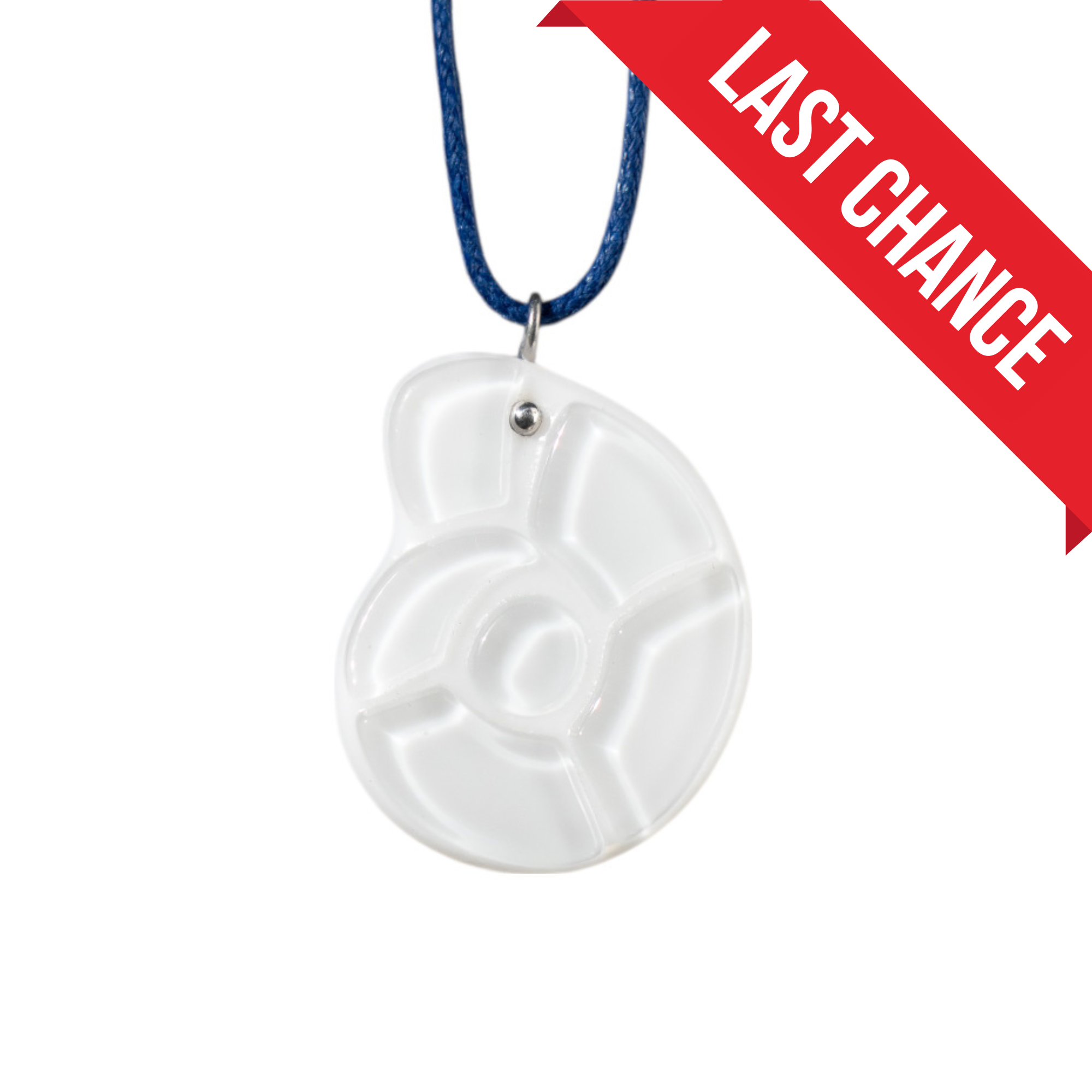 White Nautilus - Fused Stained Glass Necklace