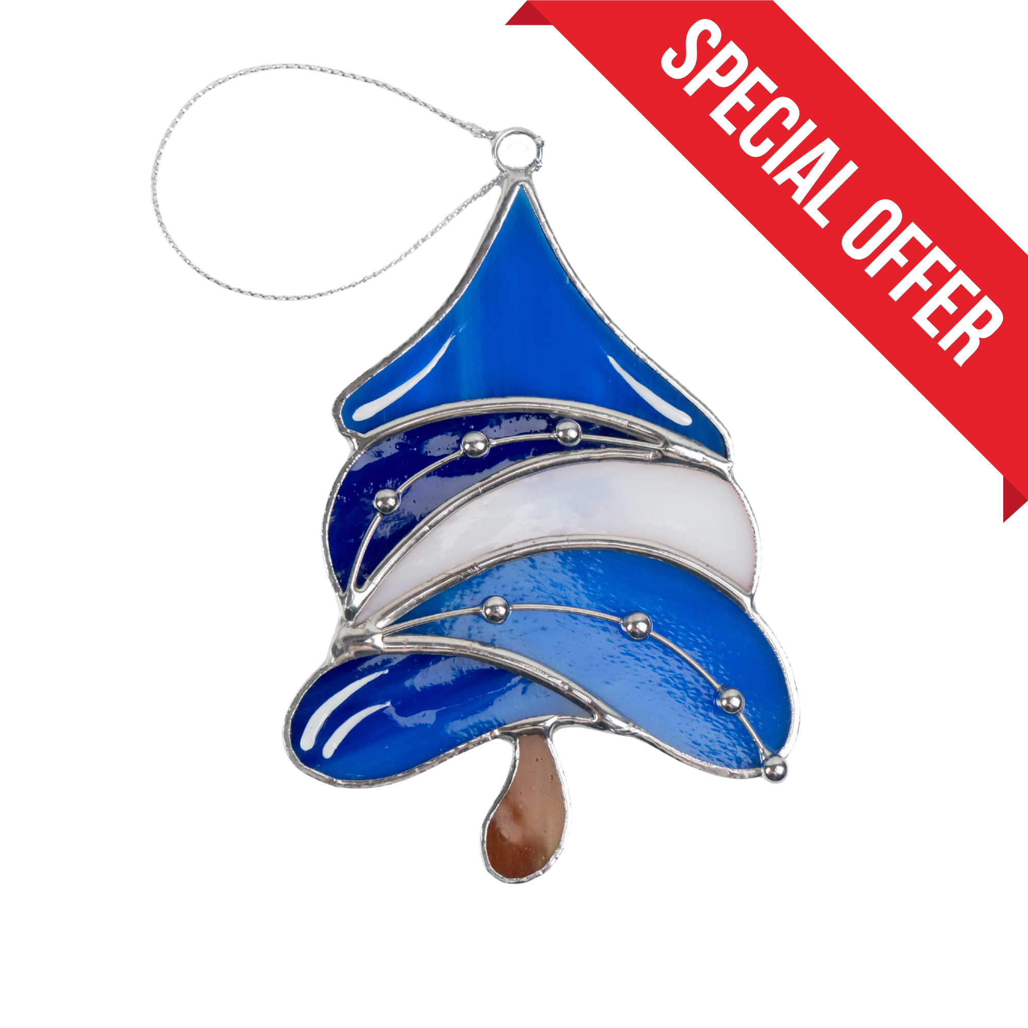 Blue Christmas Tree - Stained Glass Suncatcher
