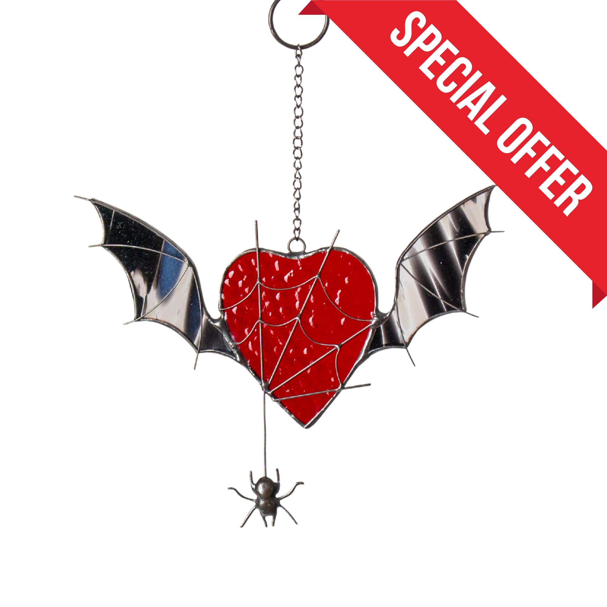 Heart with Wings - Stained Glass Suncatcher