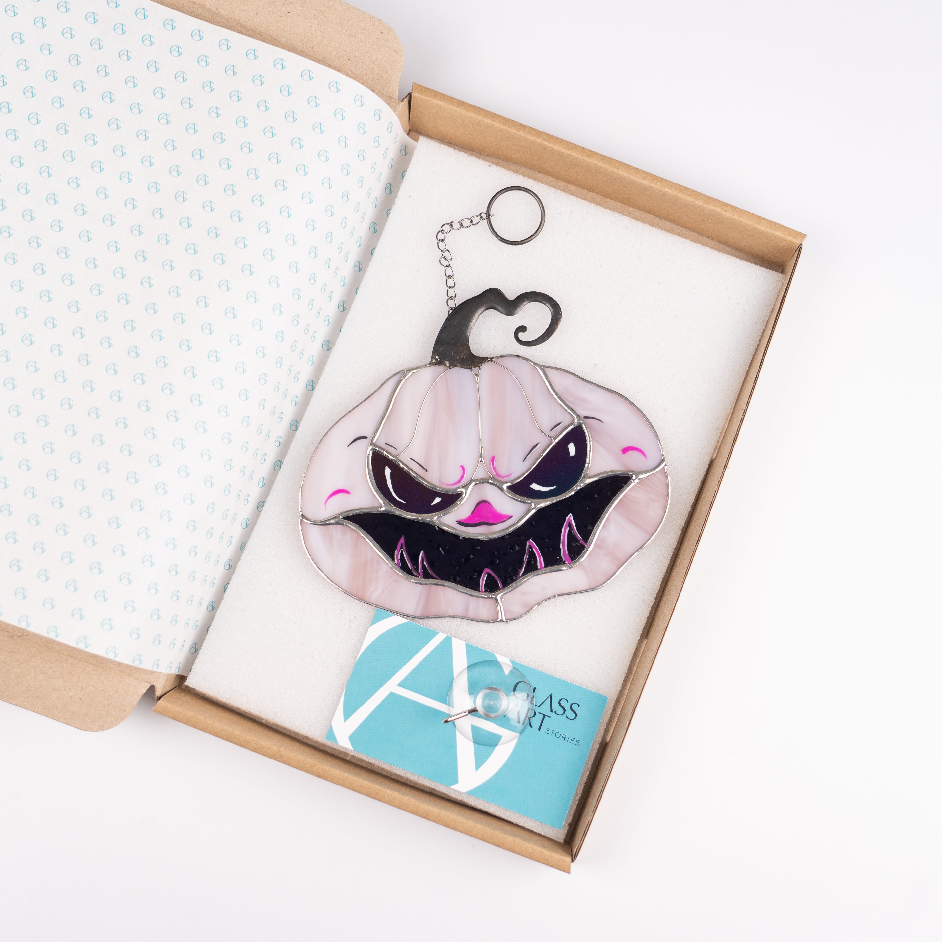 Pink Pumpkin - Stained Glass Suncatcher