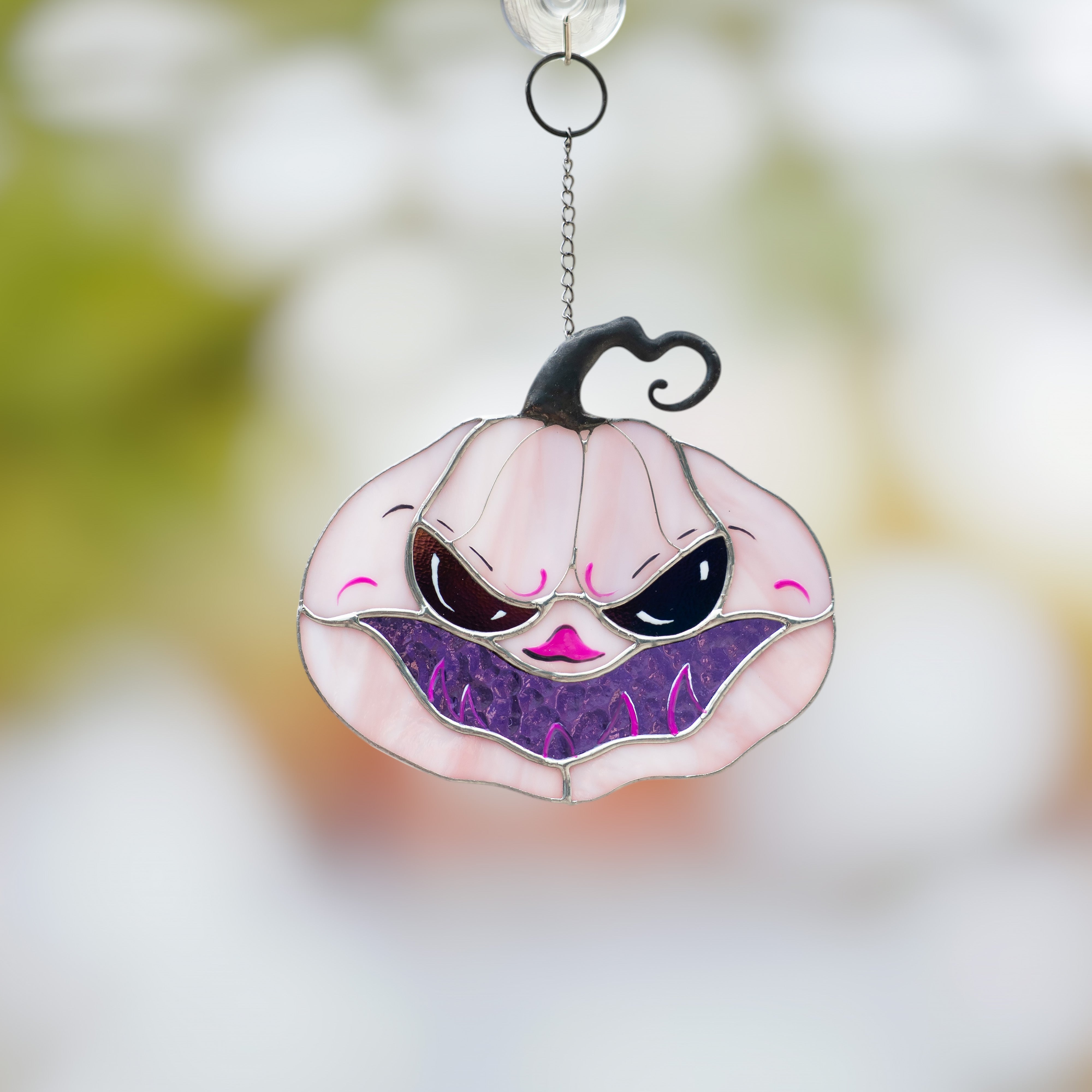 Pink Pumpkin - Stained Glass Suncatcher