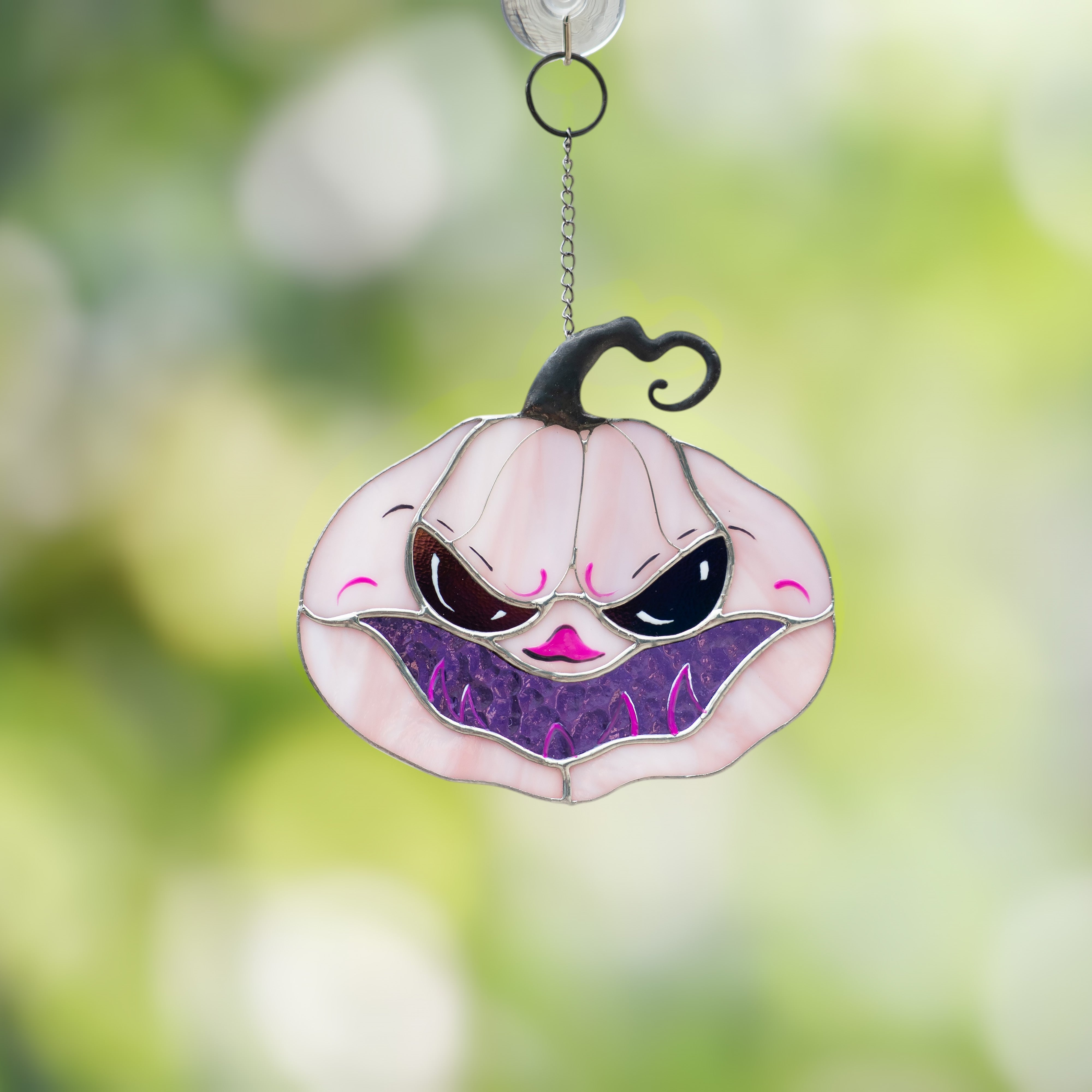 Pink Pumpkin - Stained Glass Suncatcher