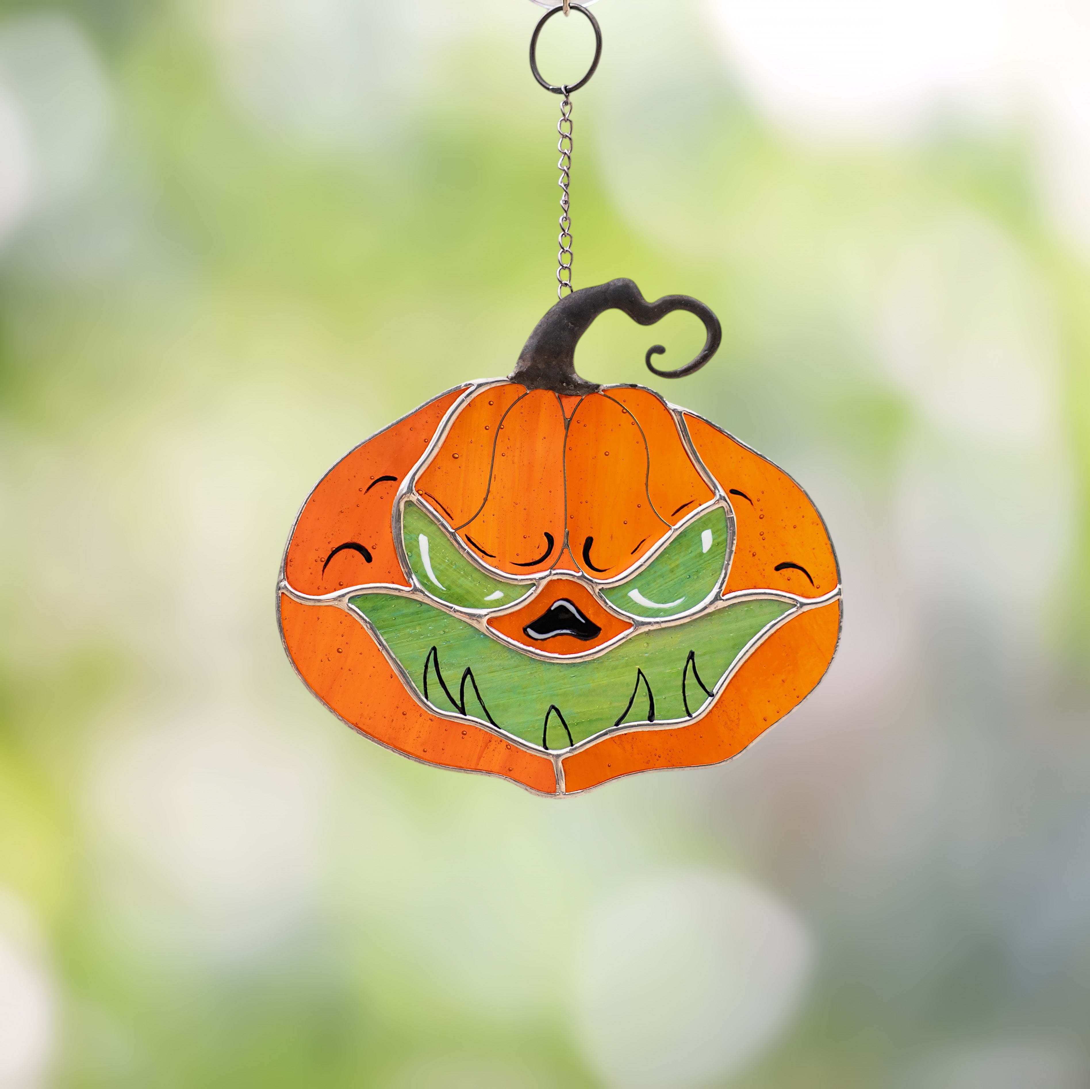 Scary Pumpkin - Stained Glass Suncatcher