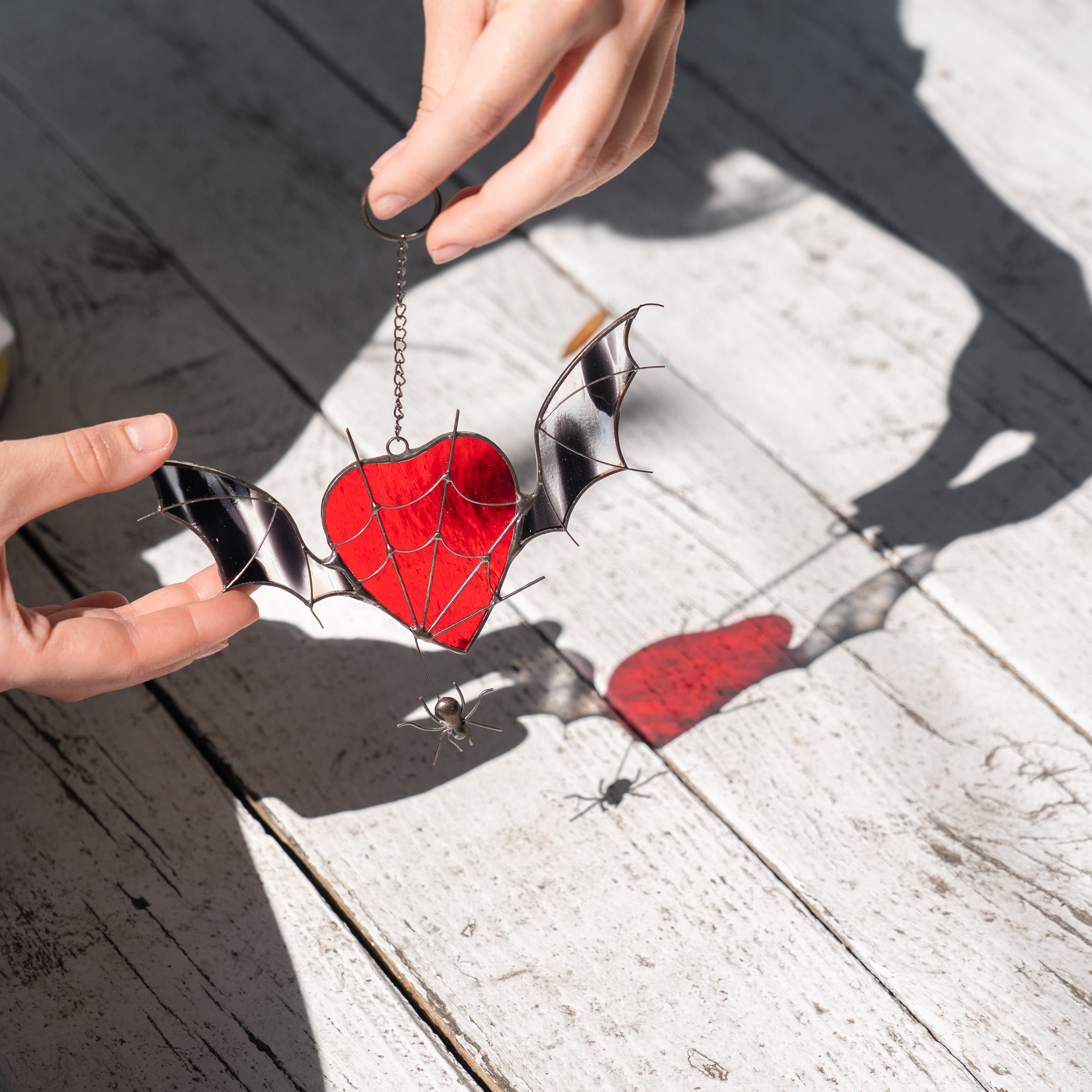 Heart with Wings - Stained Glass Suncatcher