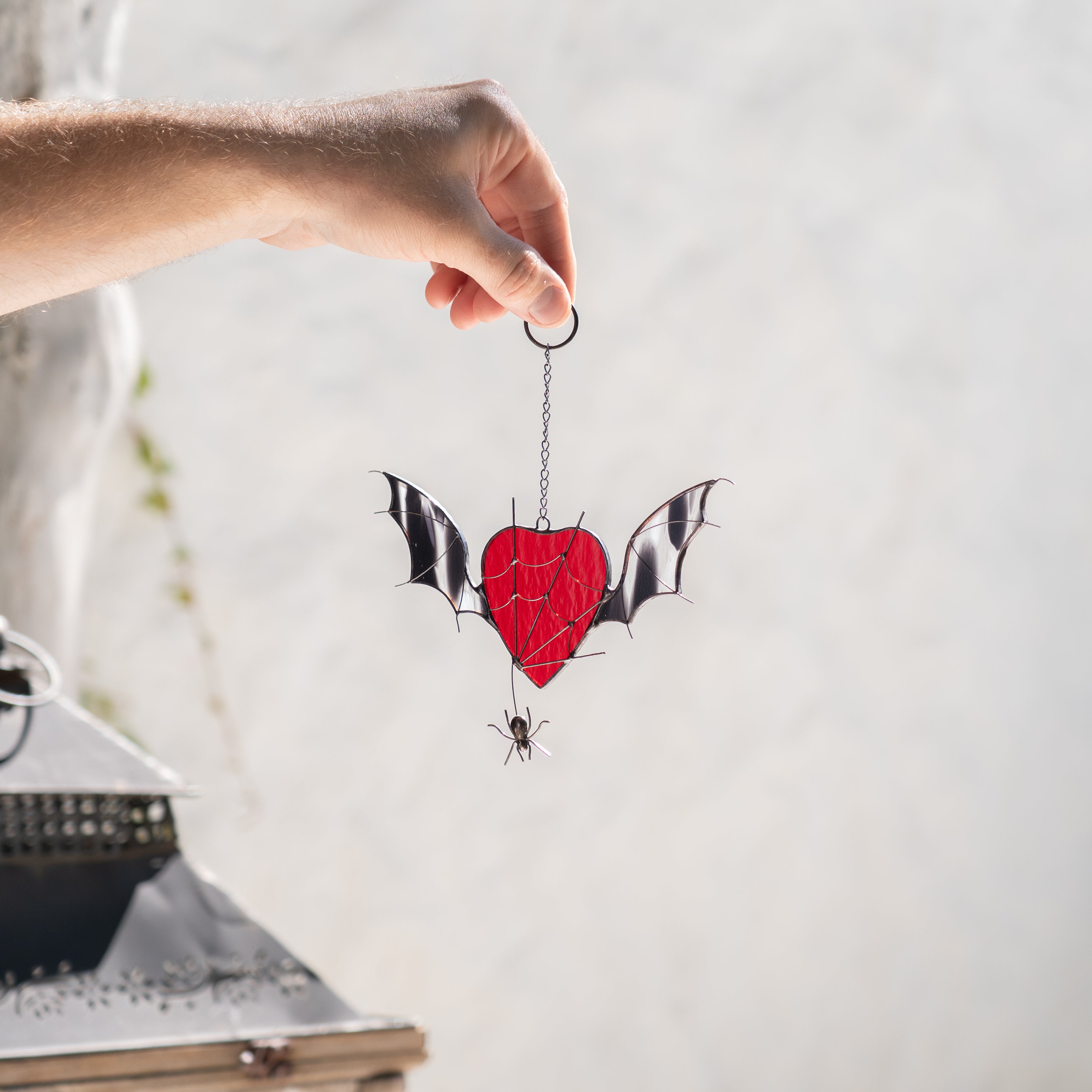 Heart with Wings - Stained Glass Suncatcher