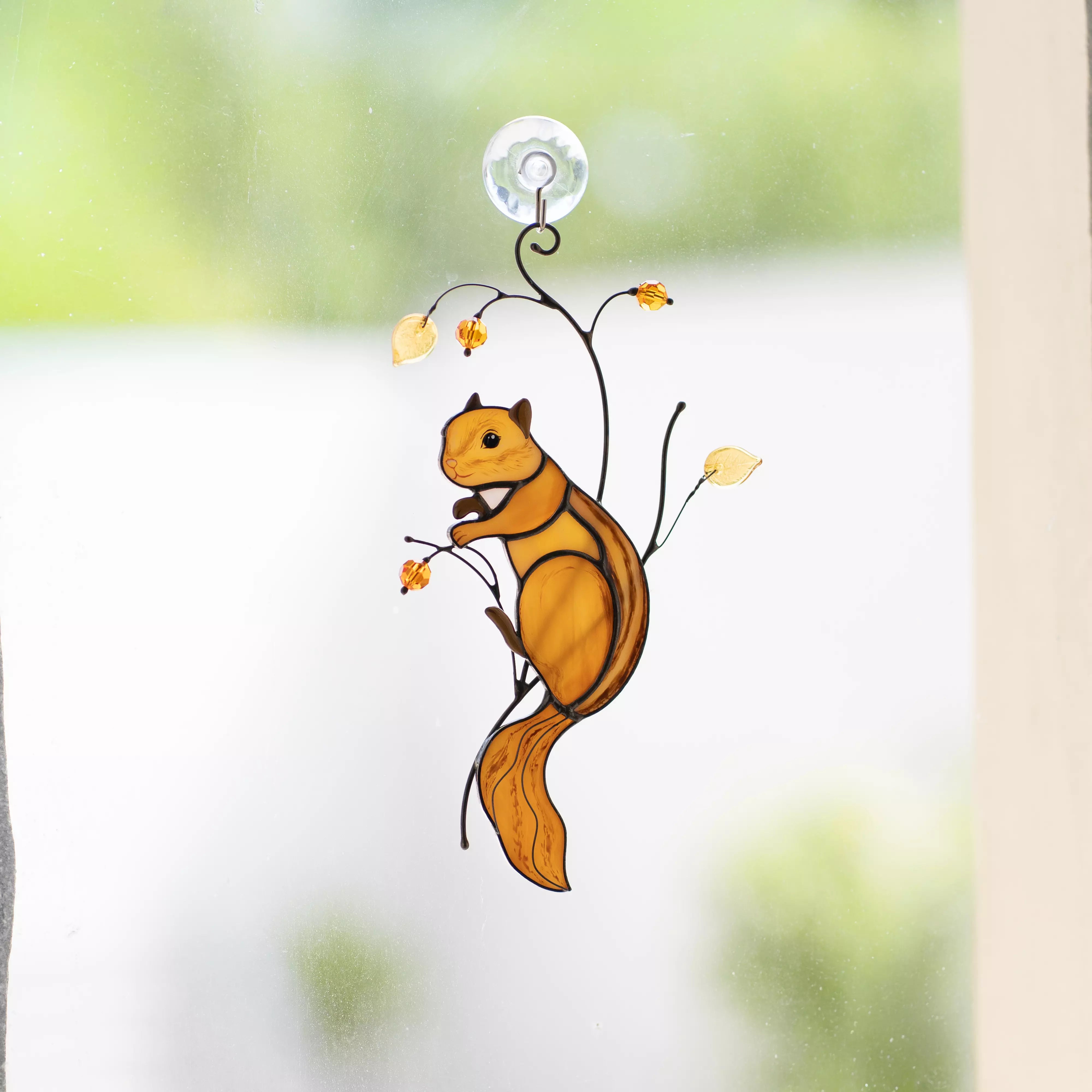 Squirrel - Stained Glass Suncatcher