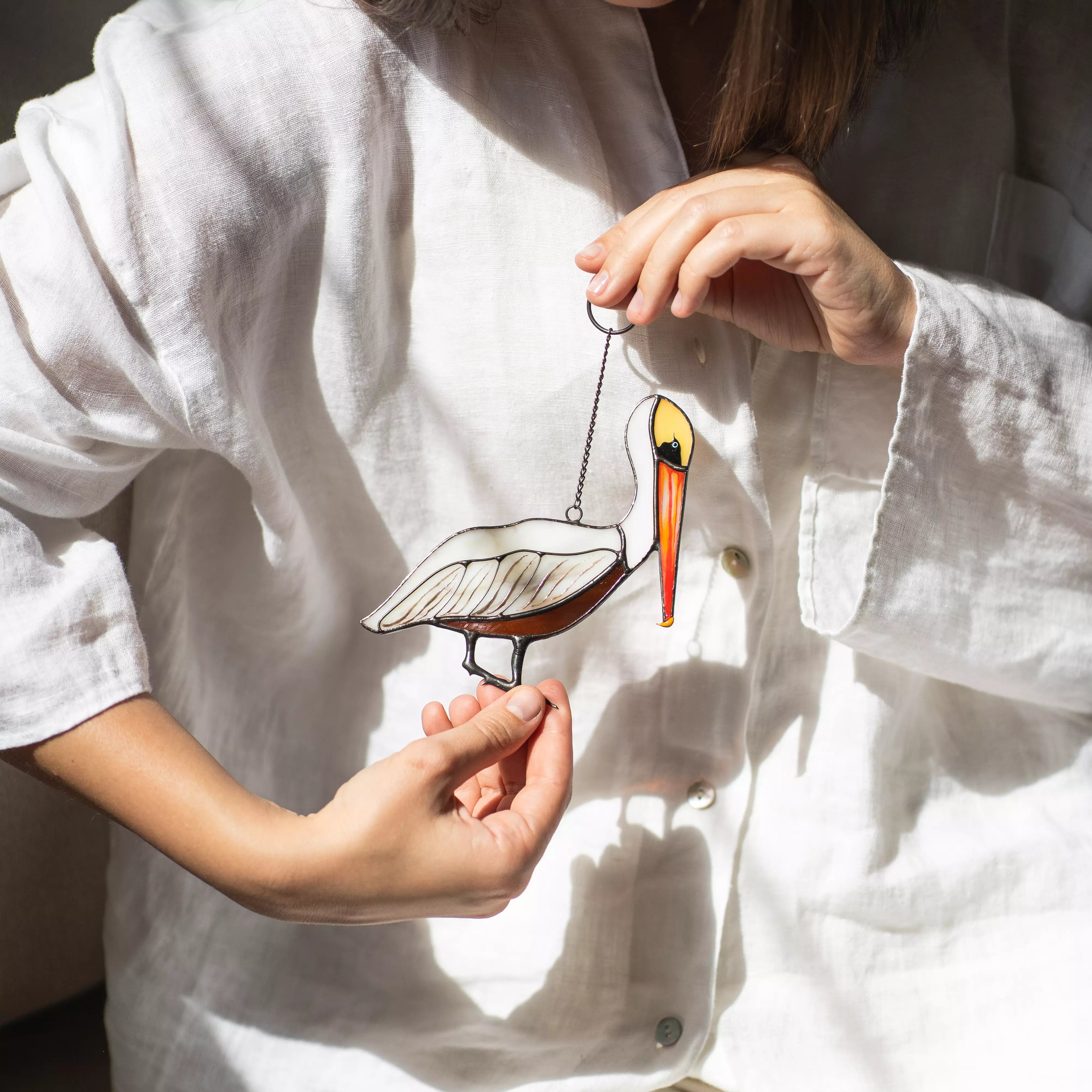 Pelican - Stained Glass Suncatcher