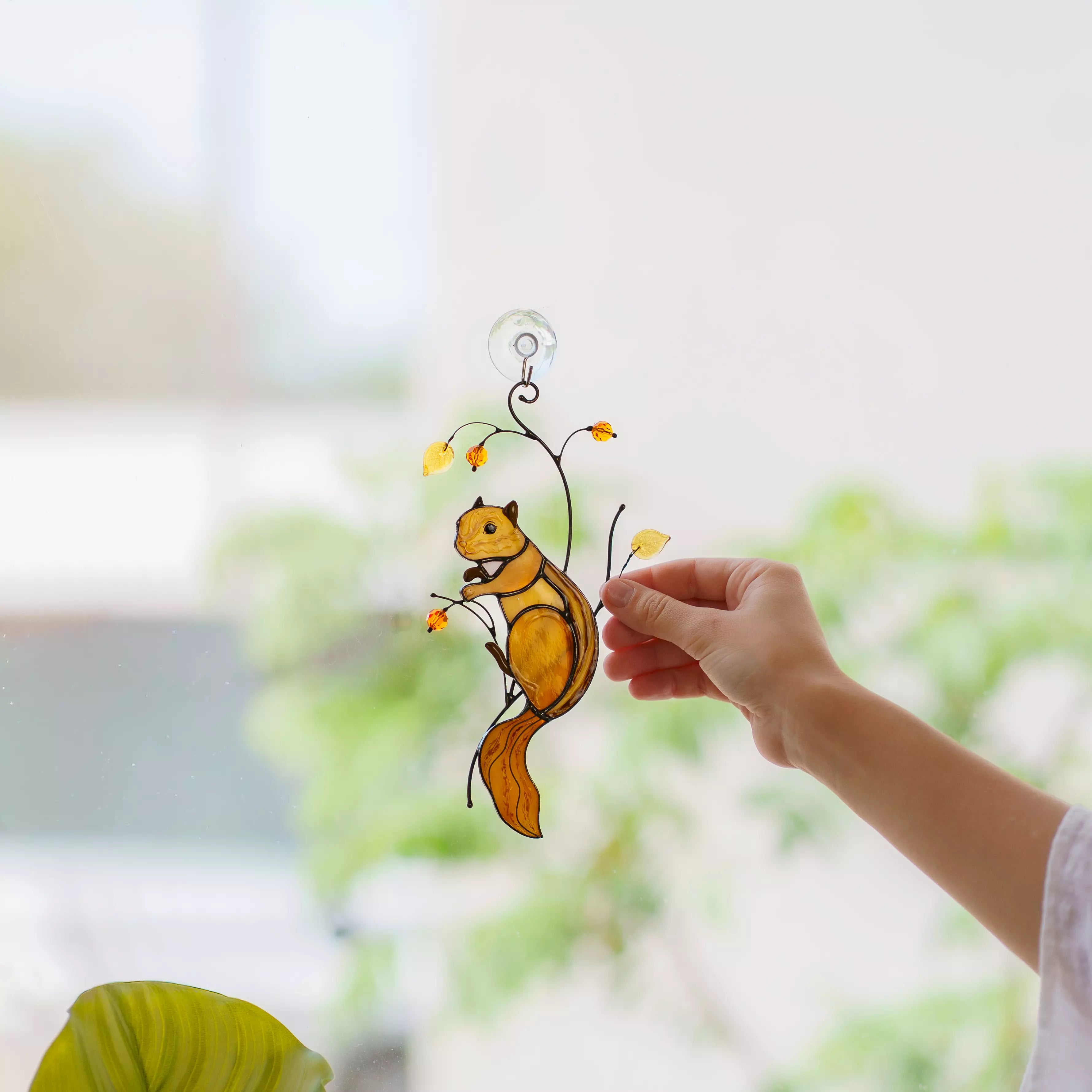 Squirrel - Stained Glass Suncatcher