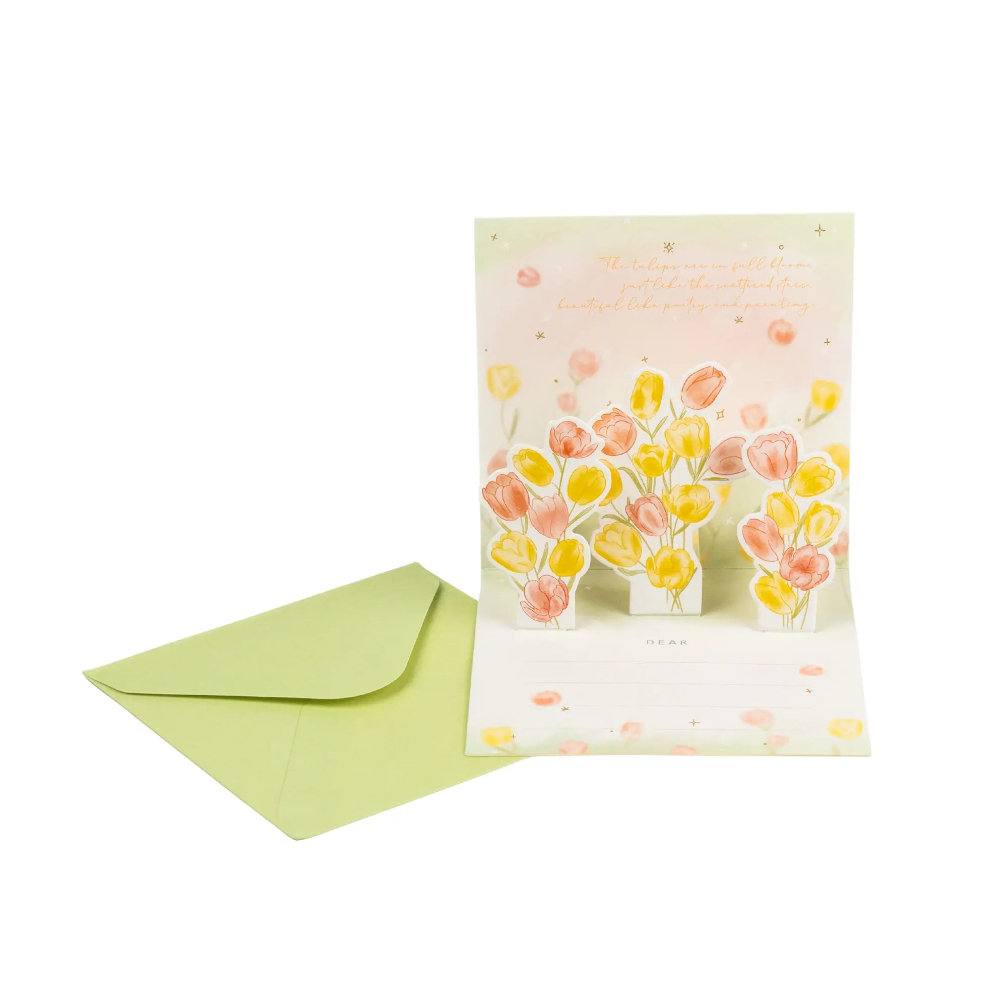 3D Card for Mother's Day with Yellow Tulips