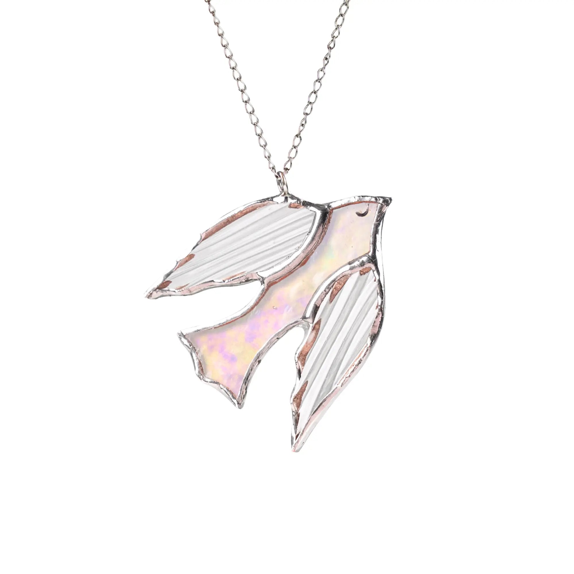 Iridescent Swallow - Stained Glass Necklace