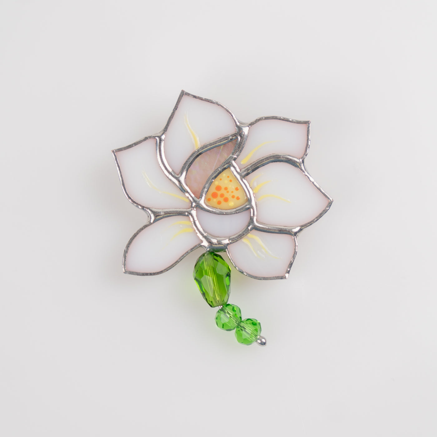 handmade glass flower pin 