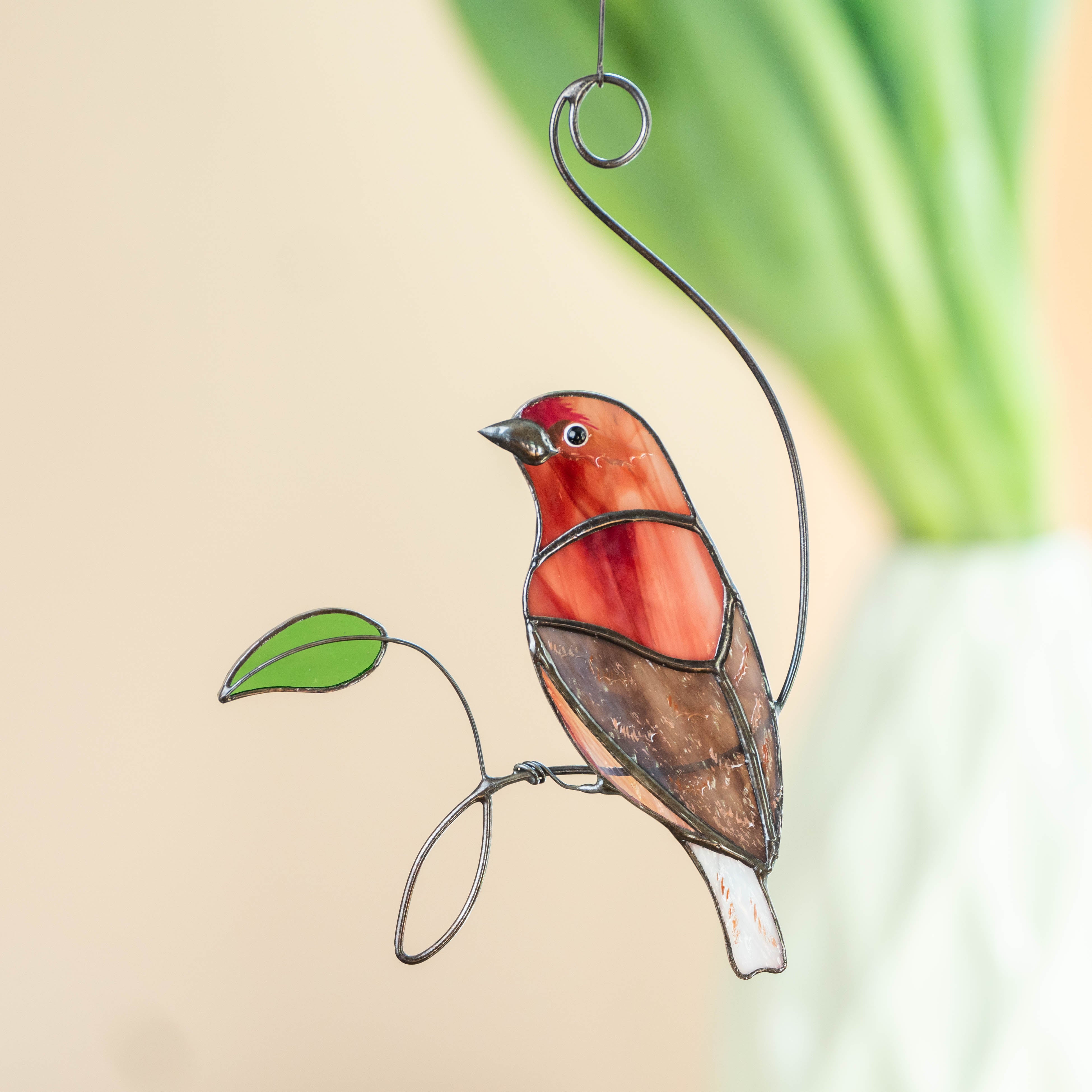 Rosefinch - Stained Glass Suncatcher